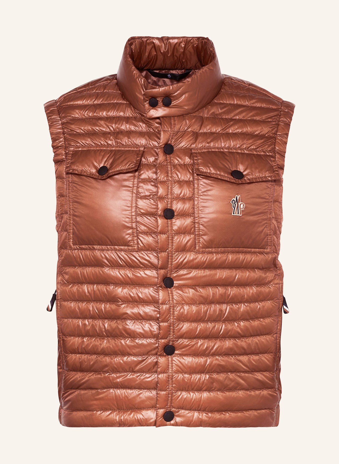 MONCLER GRENOBLE Down vest OLLON, Color: BROWN (Image 1)