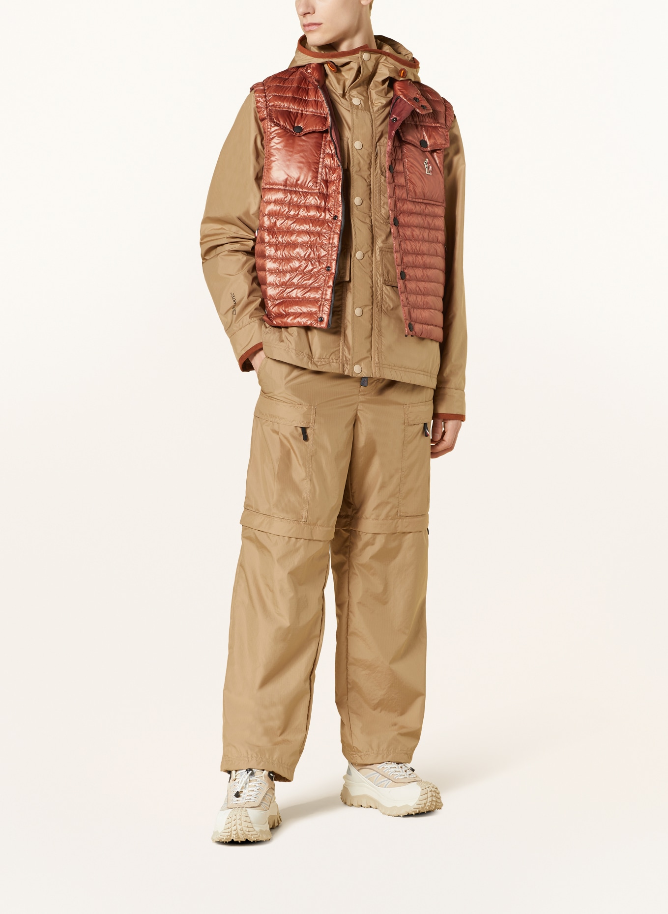 MONCLER GRENOBLE Down vest OLLON, Color: BROWN (Image 2)