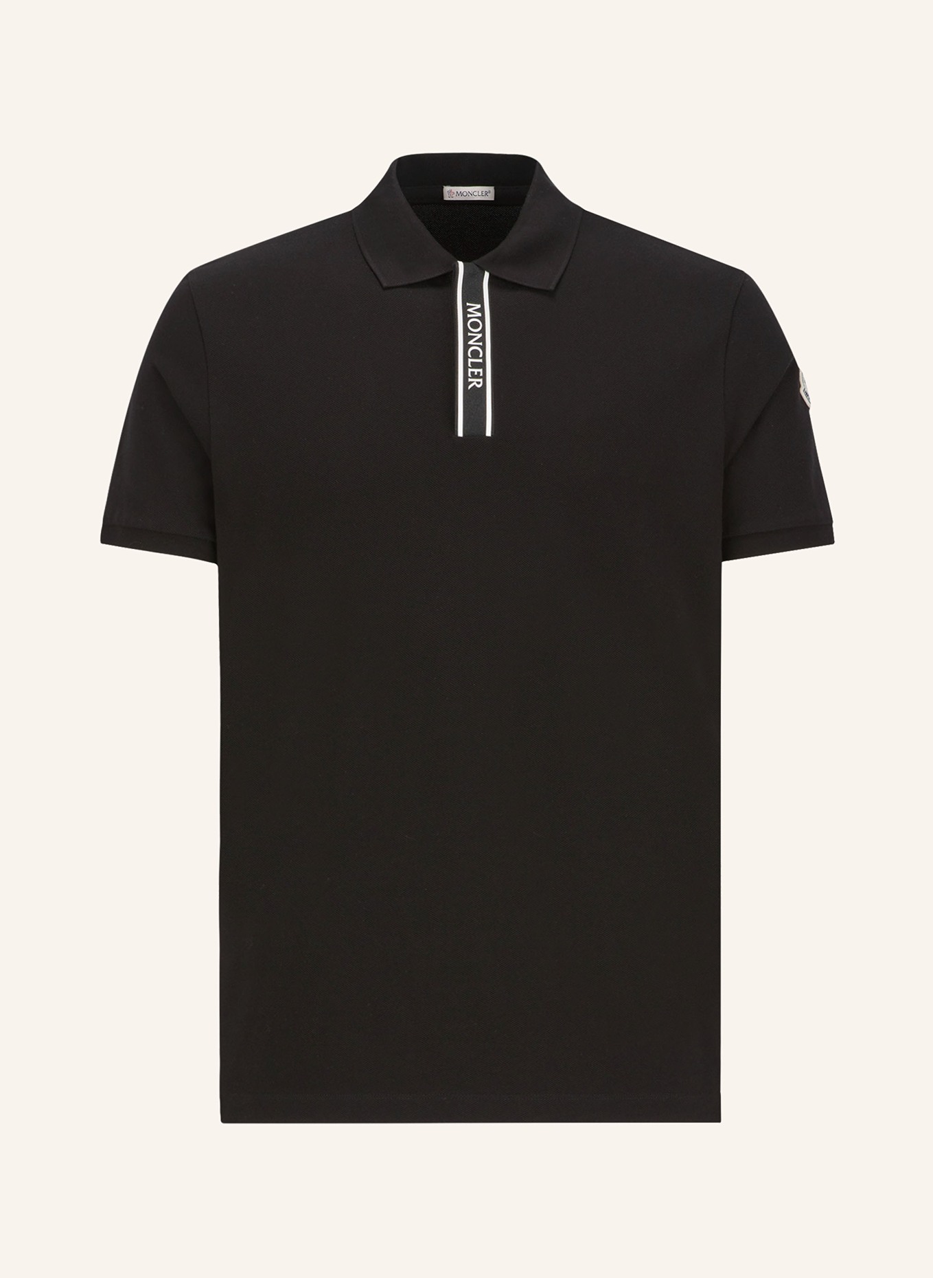 MONCLER Piqué-Poloshirt, Farbe: SCHWARZ (Bild 1)