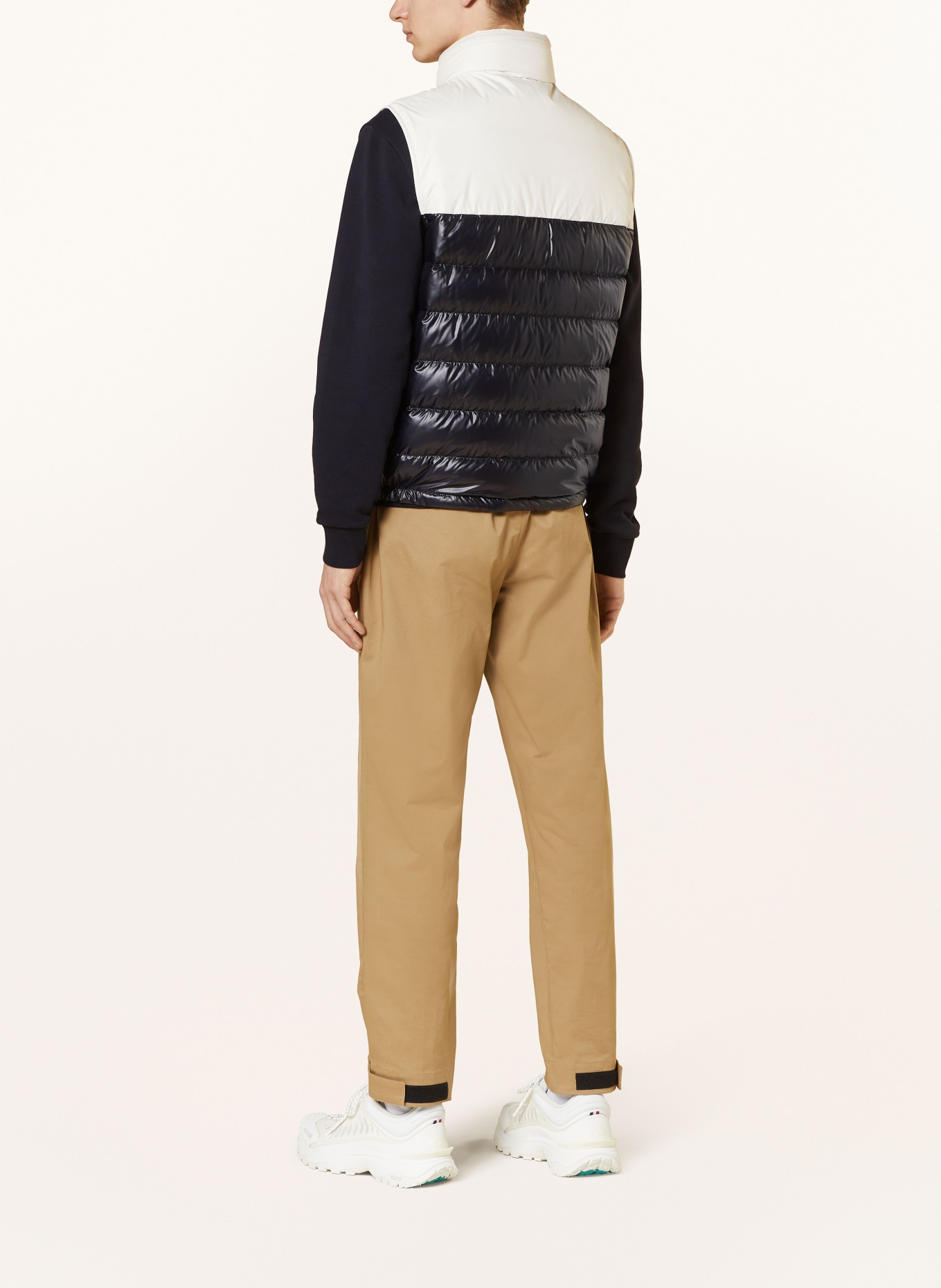 MONCLER Daunenweste CERCES: DUNKELBLAU/ WEISS