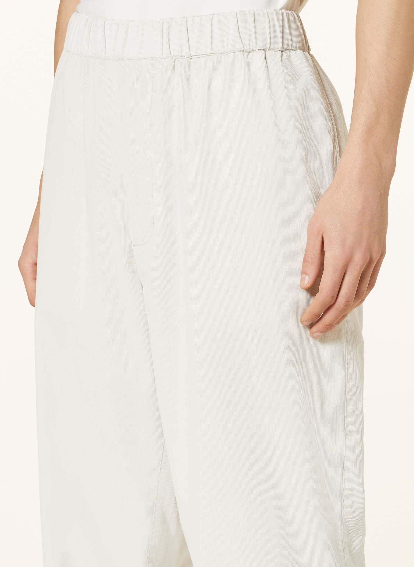 MONCLER Spodnie sztruksowe w dresowym stylu, Kolor: ECRU (Obrazek 5)