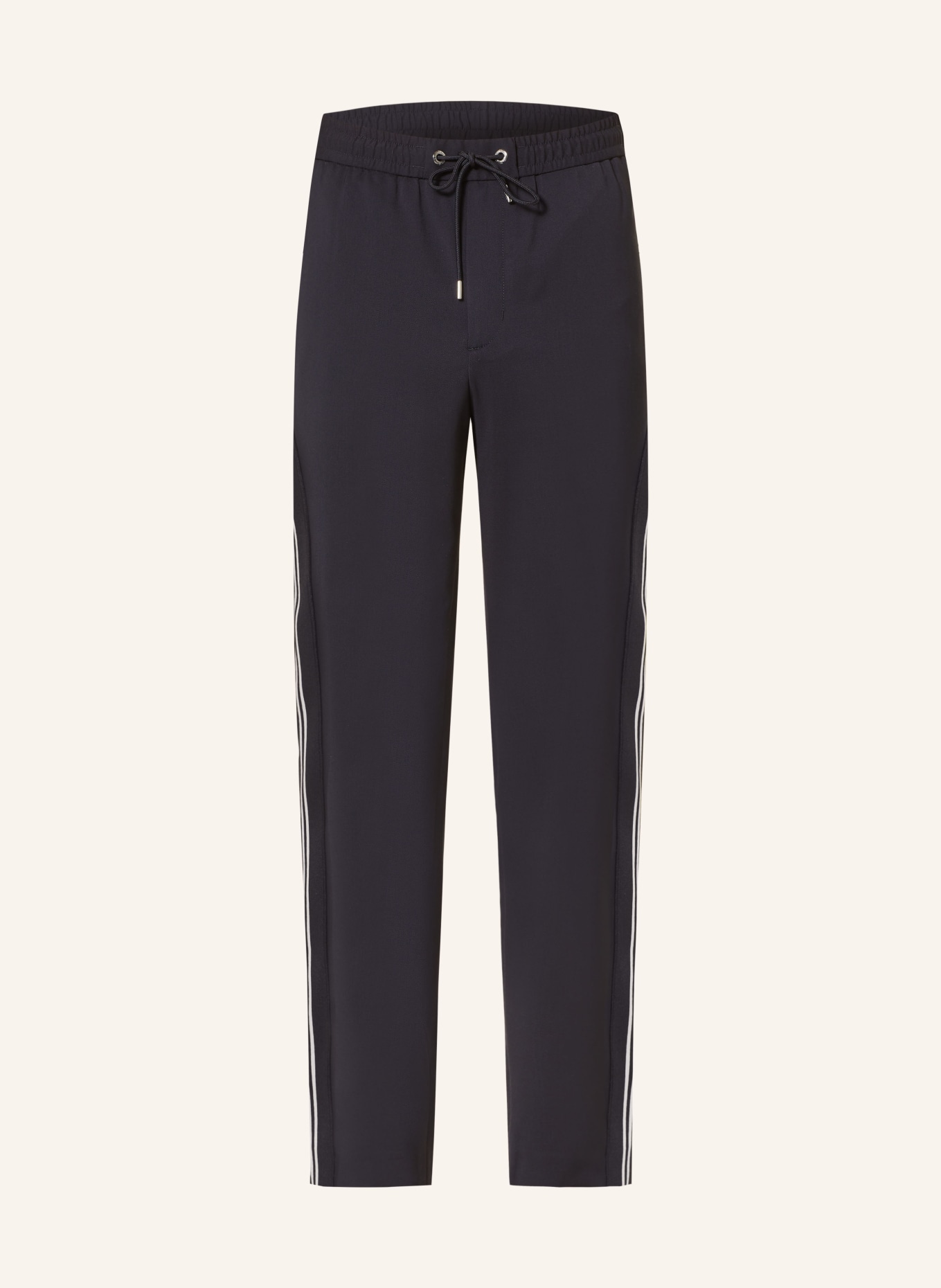 MONCLER Track pants with tuxedo stripes, Color: DARK BLUE/ WHITE (Image 1)