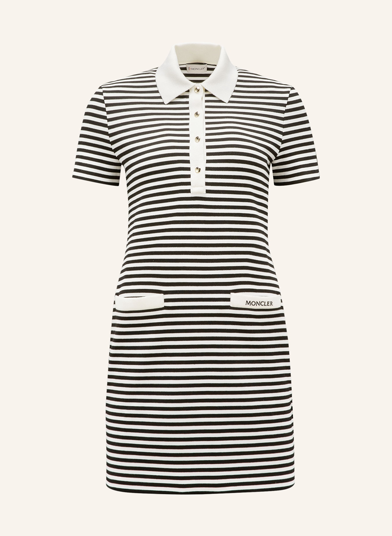 MONCLER Jersey polo dress, Color: BLACK/ WHITE (Image 1)