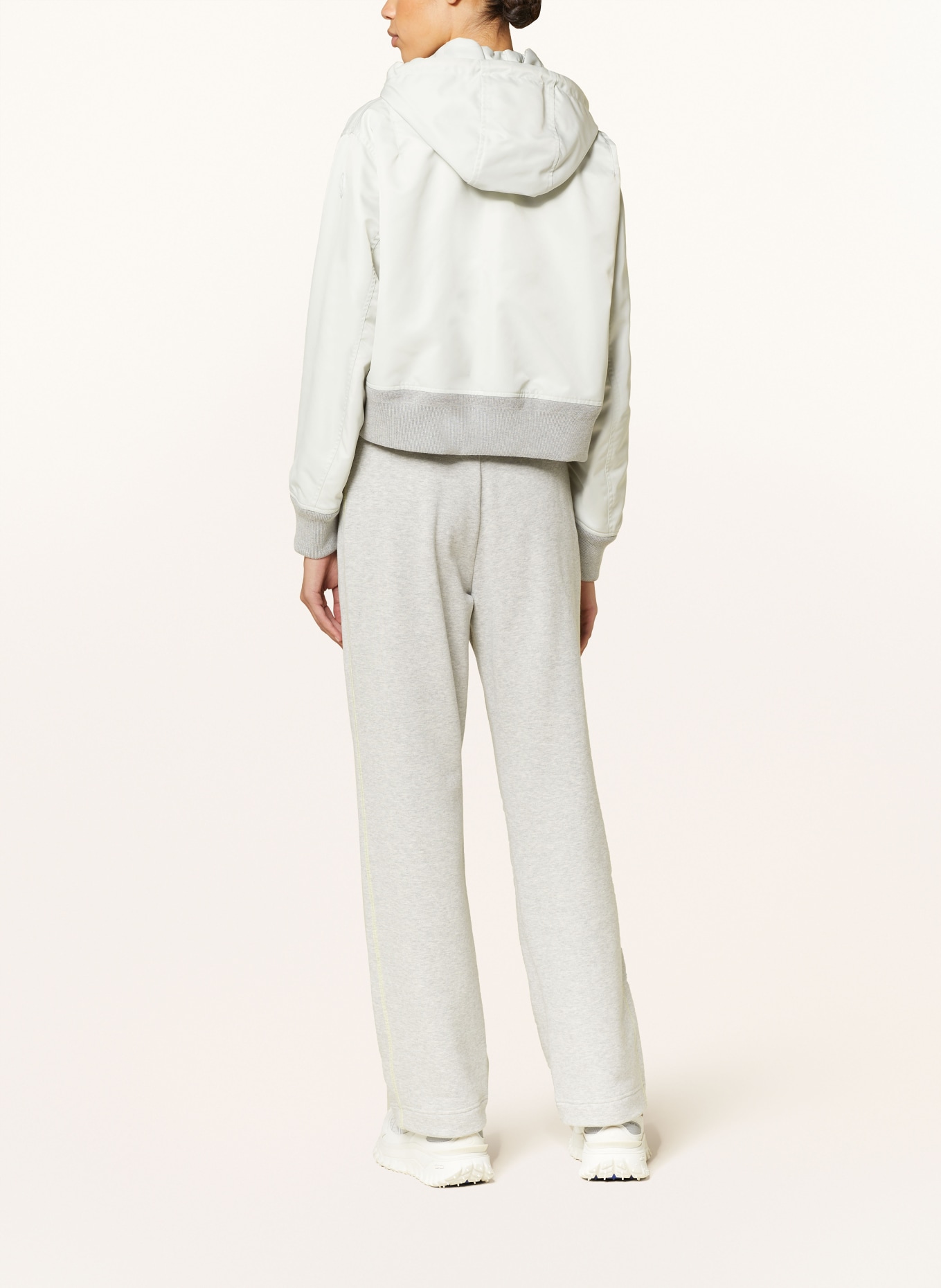 MONCLER Cropped bomber jacket BRISEO with detachable hood, Color: LIGHT GRAY (Image 3)