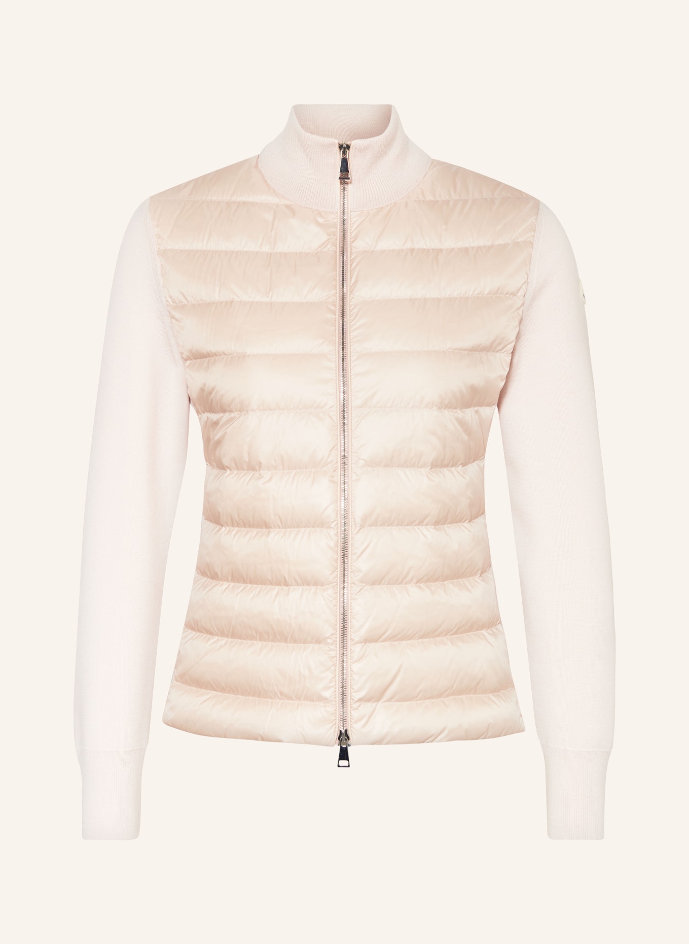 MONCLER Daunenjacke im Materialmix: NUDE / ROSÉ