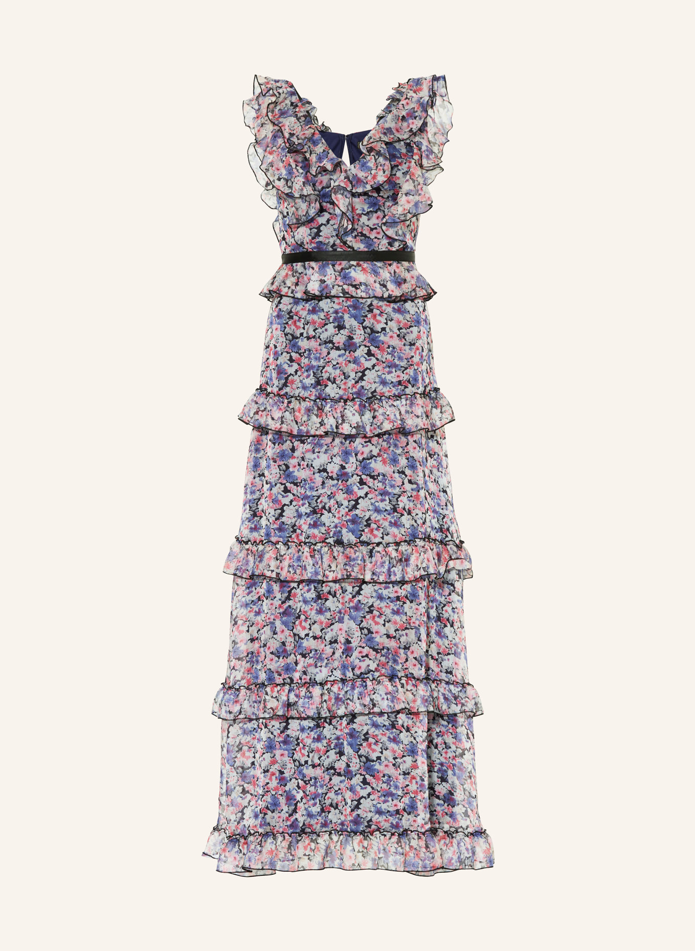 LIPSY Kleid DITSY mit Rüschen, Farbe: BLAUGRAU/ ROSA/ CREME (Bild 1)