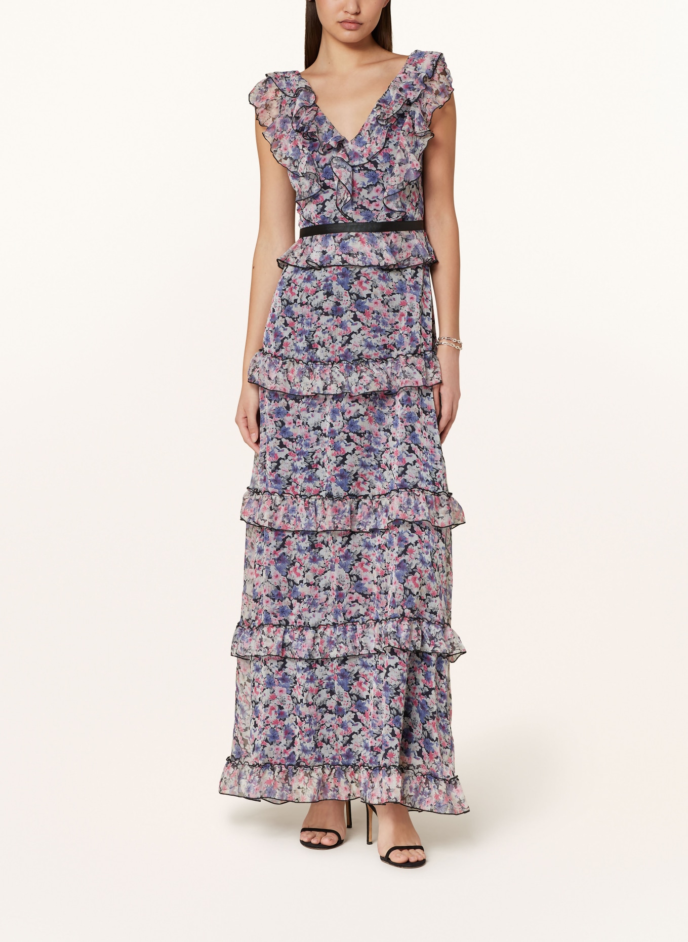 LIPSY Kleid DITSY mit Rüschen, Farbe: BLAUGRAU/ ROSA/ CREME (Bild 2)