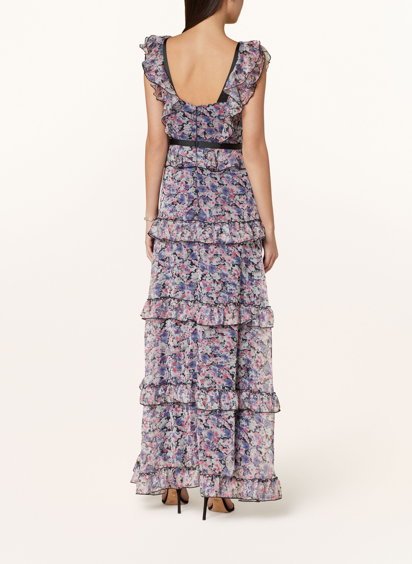 LIPSY Kleid DITSY mit Rüschen, Farbe: BLAUGRAU/ ROSA/ CREME (Bild 3)
