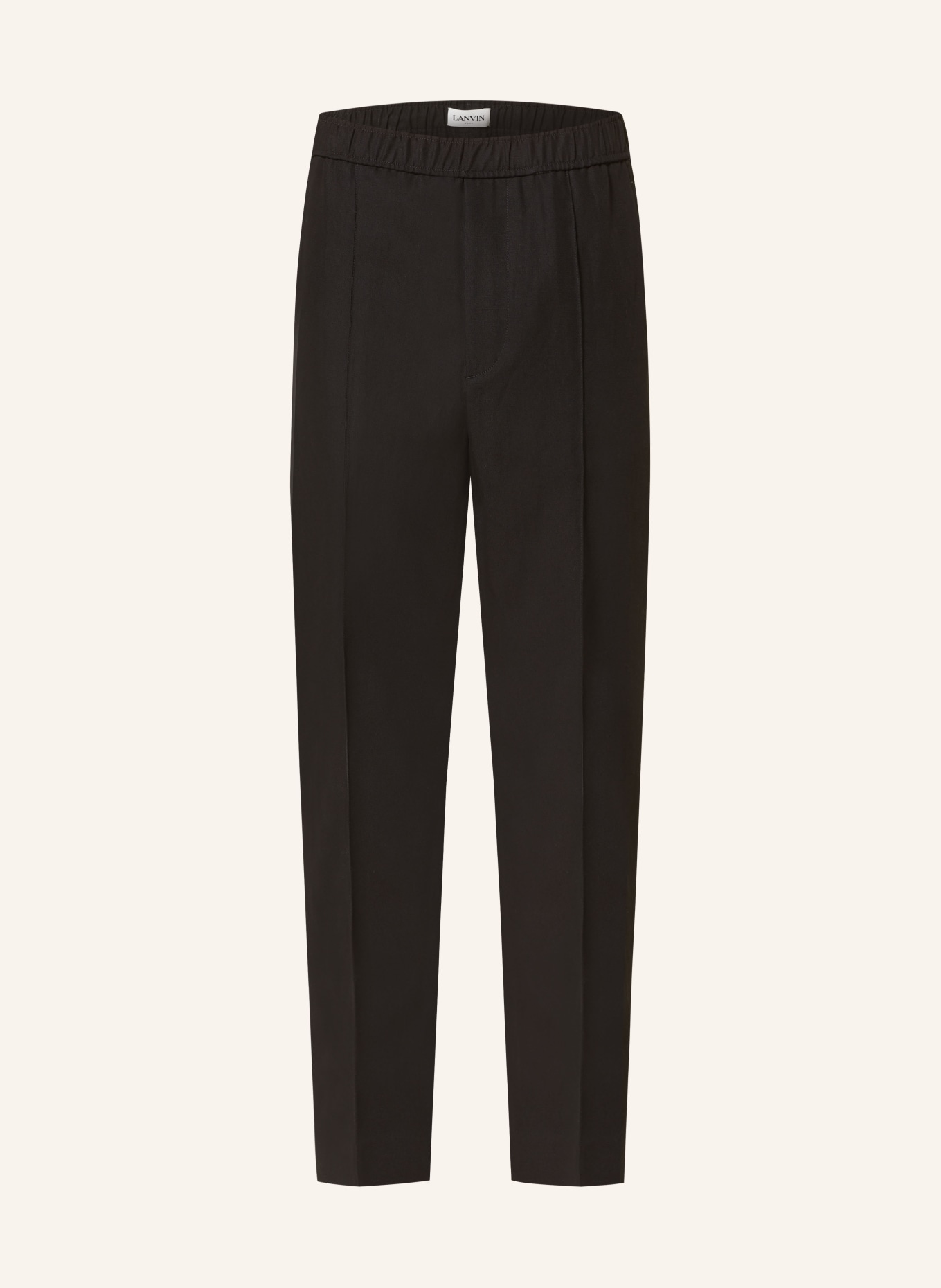 LANVIN Regular fit trousers with linen, Color: BLACK (Image 1)