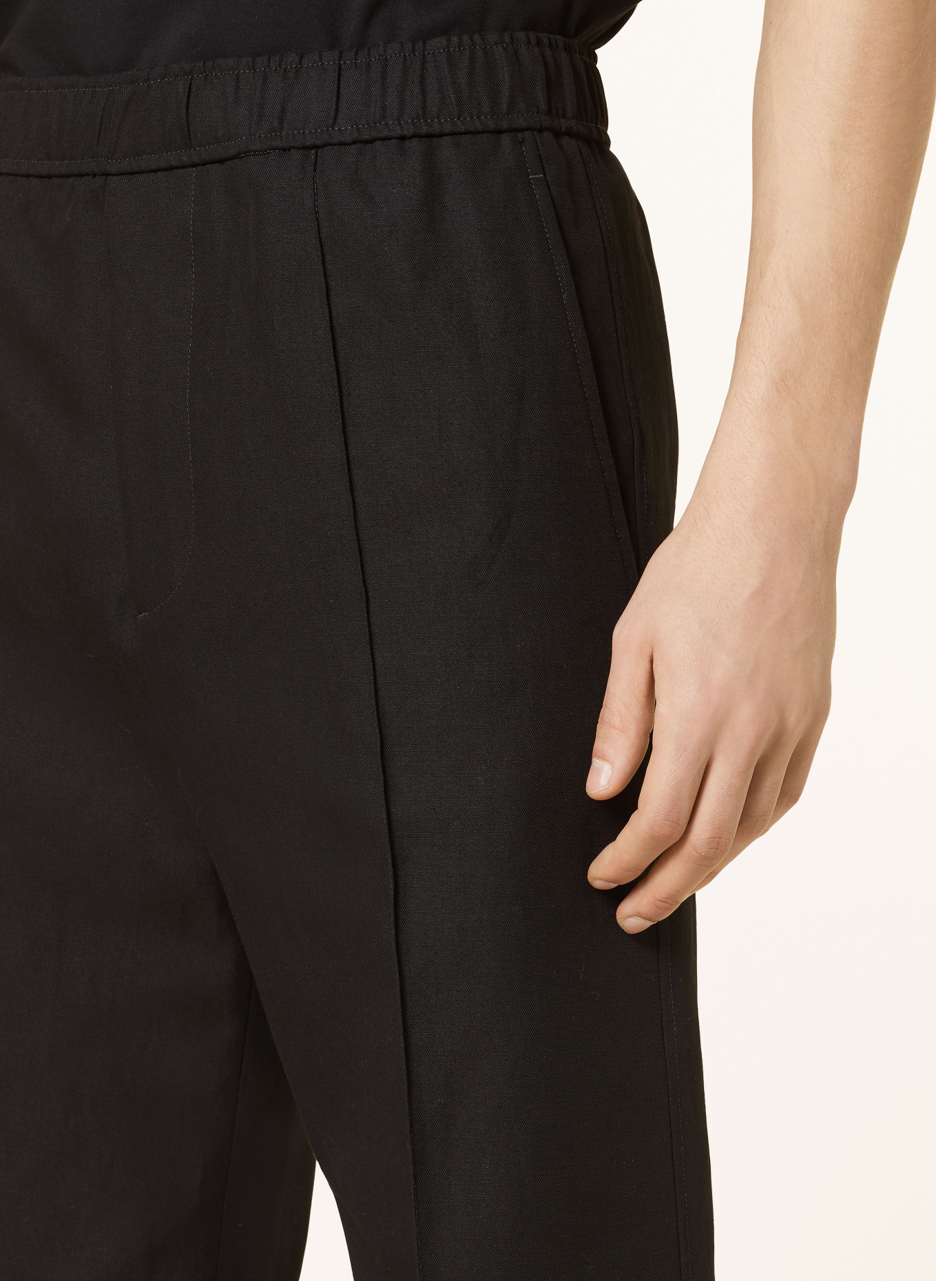 LANVIN Regular fit trousers with linen, Color: BLACK (Image 5)
