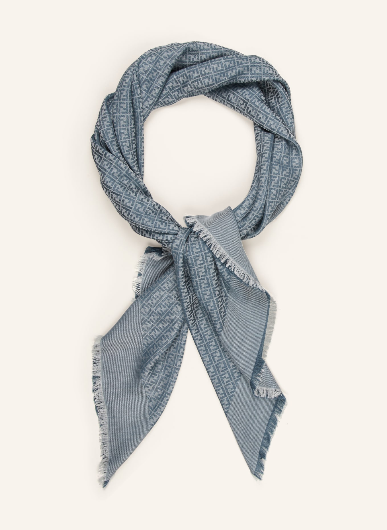 FENDI Scarf with silk, Color: GRAY/ BLUE GRAY (Image 2)