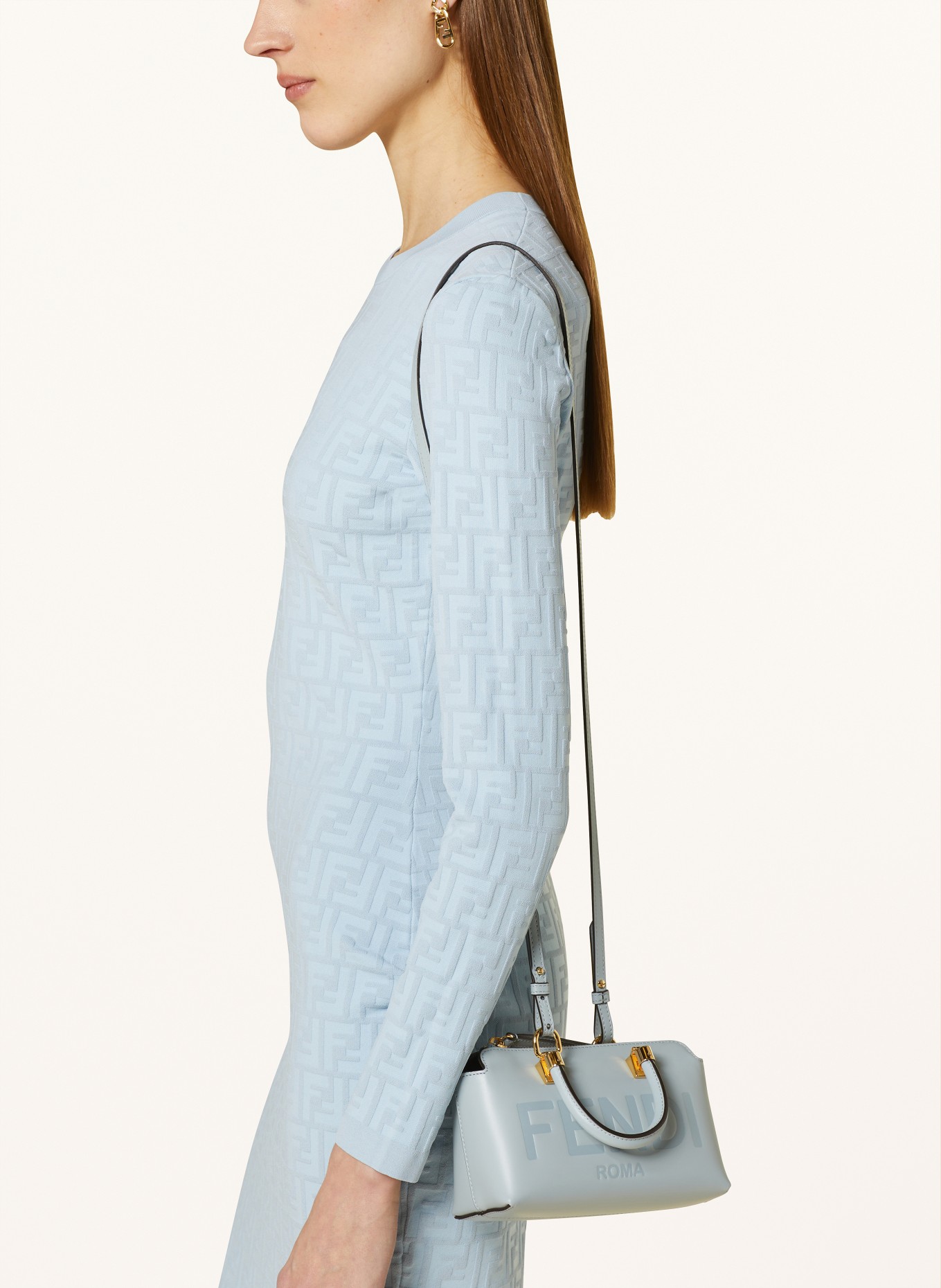 FENDI Handbag BY THE WAY MINI, Color: BLUE GRAY (Image 4)