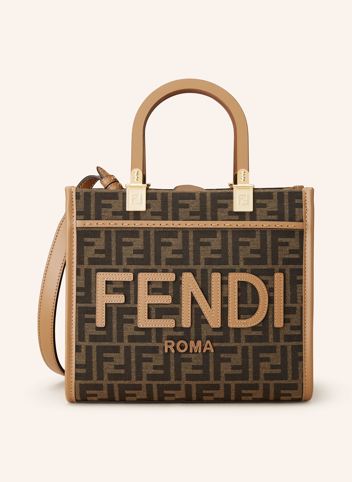 FENDI Shopper SUNSHINE, Color: DARK BROWN/ BROWN (Image 1)