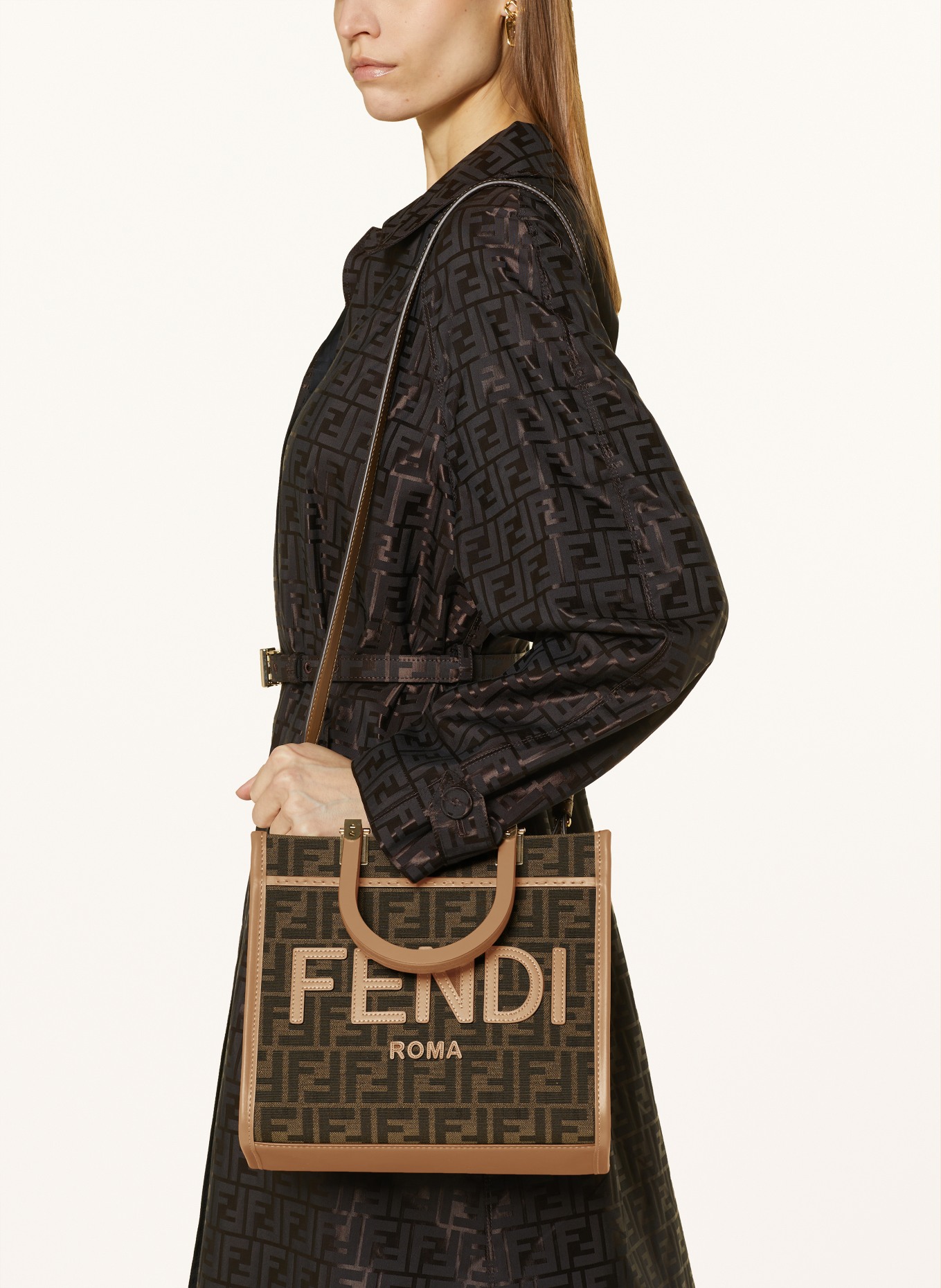 FENDI Shopper SUNSHINE, Farbe: DUNKELBRAUN/ BRAUN (Bild 4)