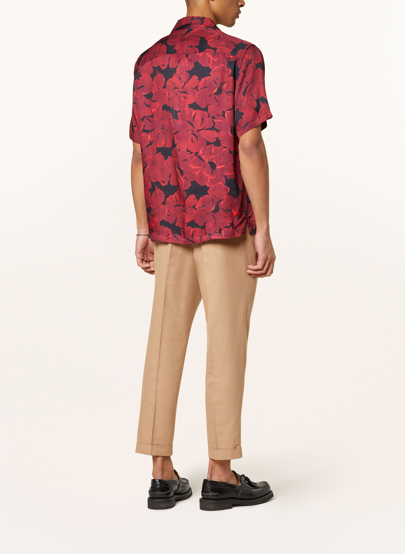 ALLSAINTS Resort shirt KAZA relaxed fit, Color: DARK RED/ BLACK (Image 3)