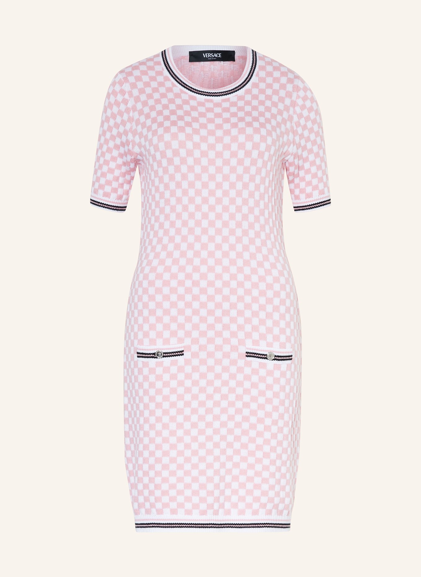 VERSACE Knit dress, Color: WHITE/ PINK (Image 1)