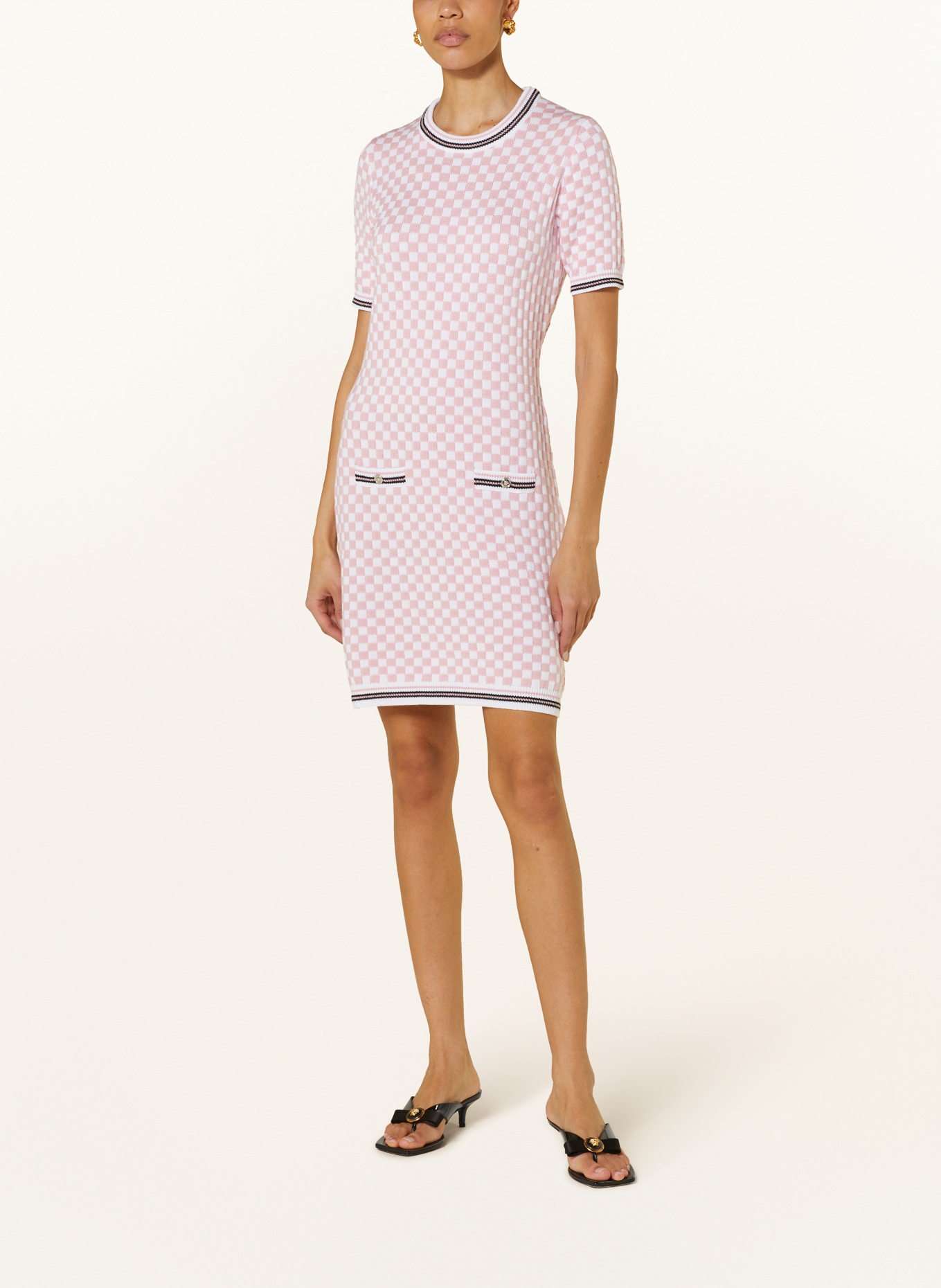 VERSACE Knit dress, Color: WHITE/ PINK (Image 2)