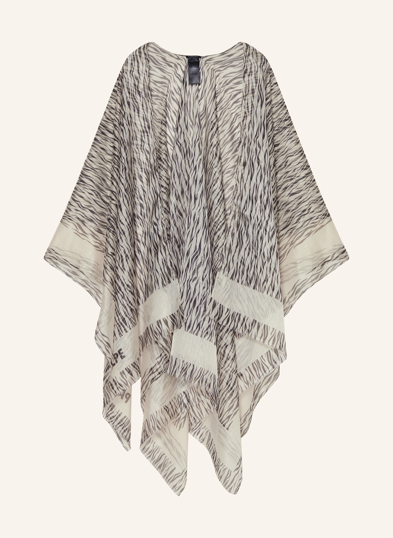 PATRIZIA PEPE Kimono with 3/4 sleeves and glitter thread, Color: BLACK/ BEIGE (Image 1)