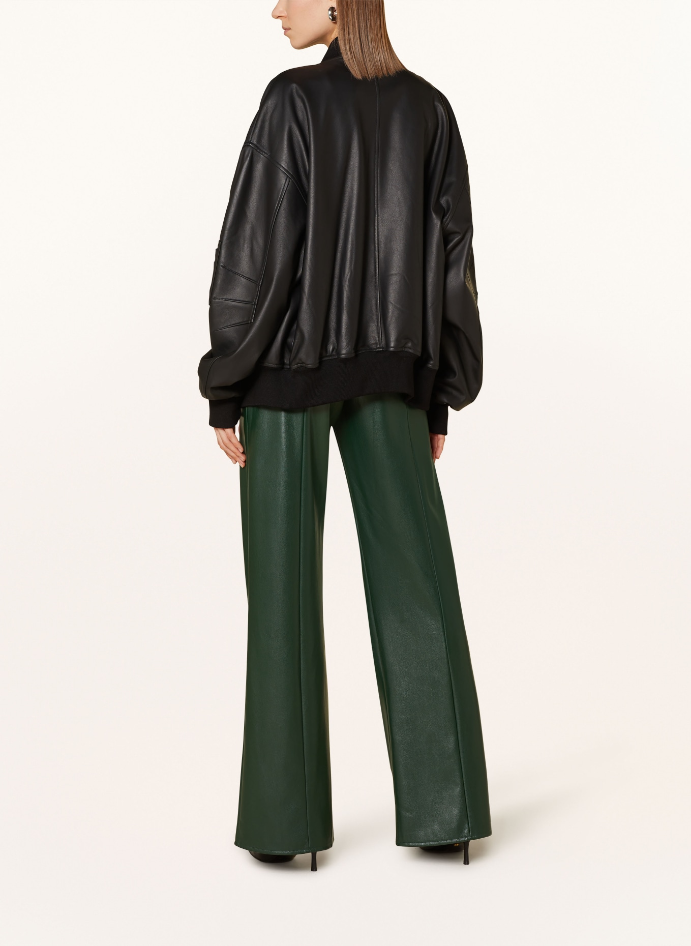 PATRIZIA PEPE Pants in leather look, Color: DARK GREEN (Image 3)