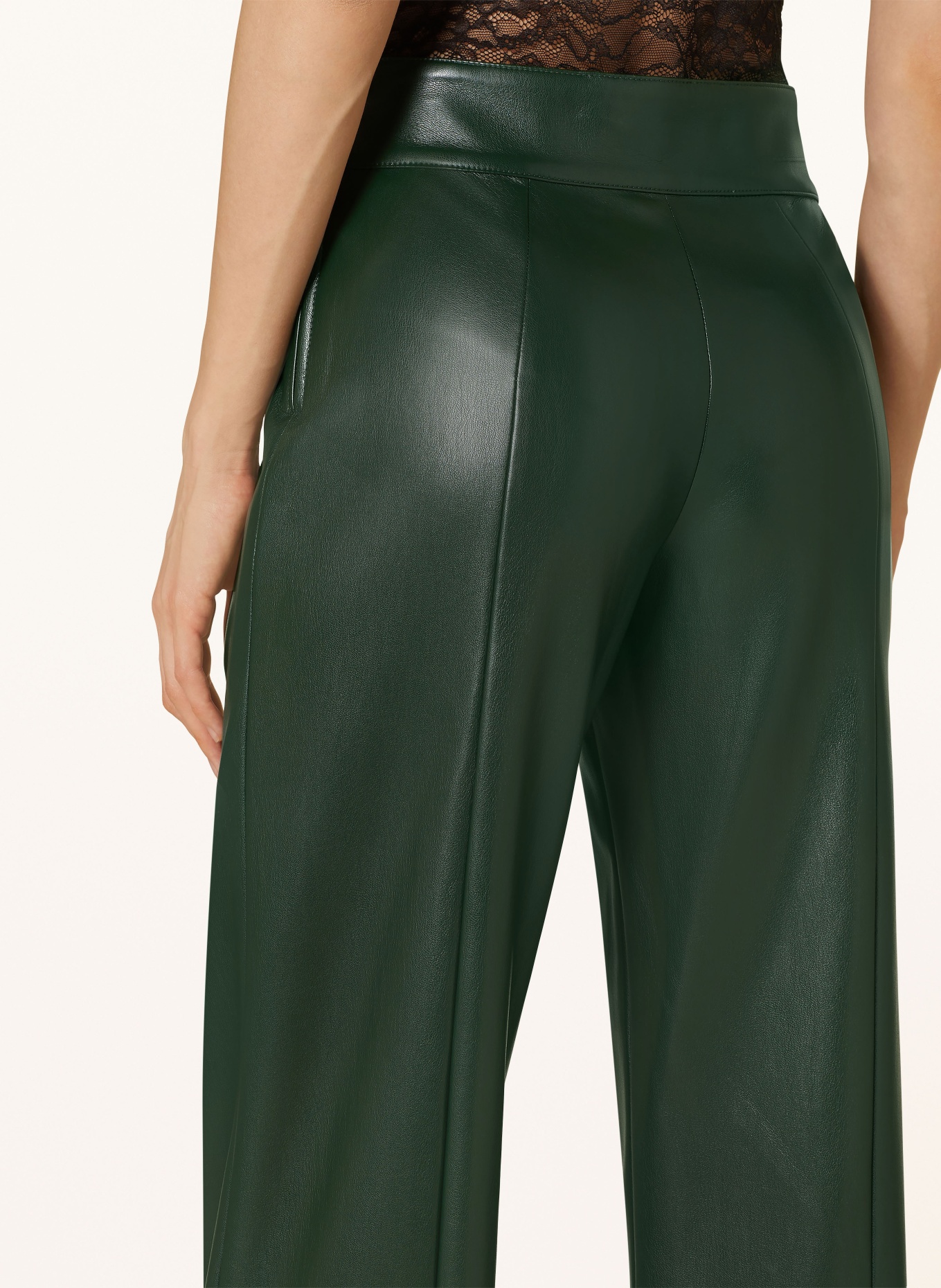PATRIZIA PEPE Pants in leather look, Color: DARK GREEN (Image 4)