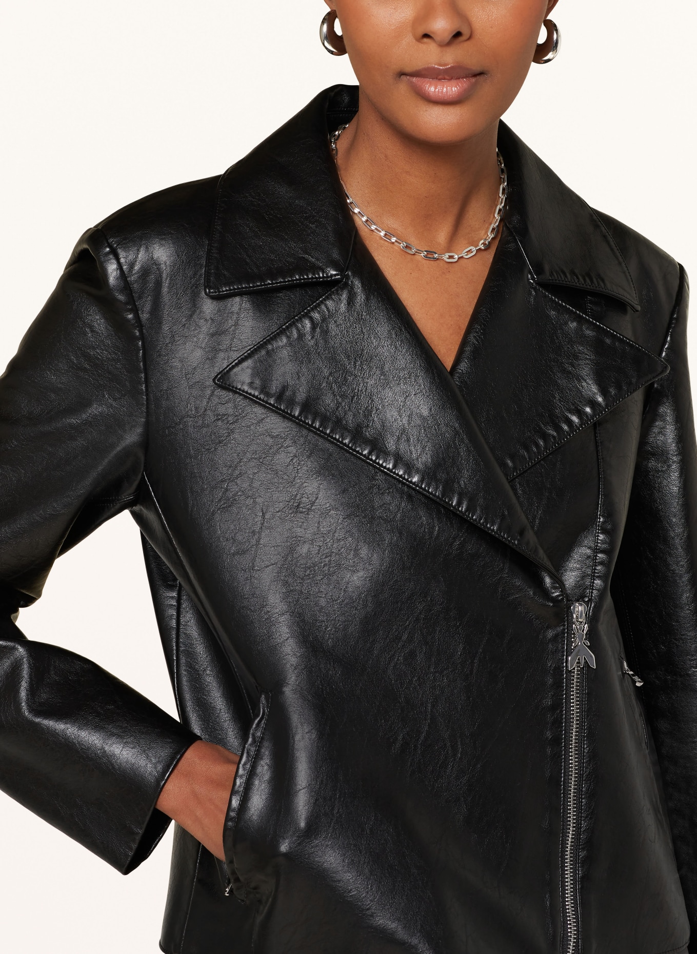 PATRIZIA PEPE Jacket in leather look, Color: BLACK (Image 4)