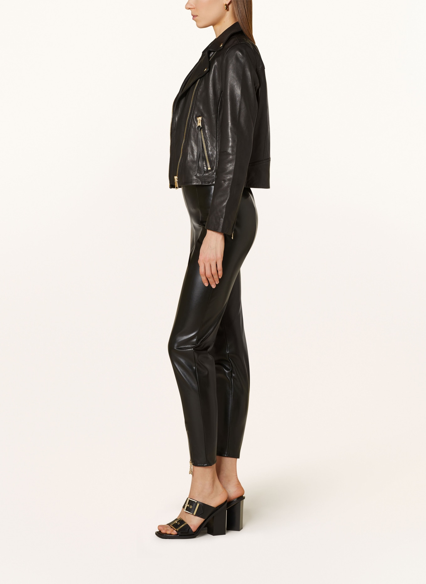 PATRIZIA PEPE Pants in leather look, Color: BLACK (Image 4)