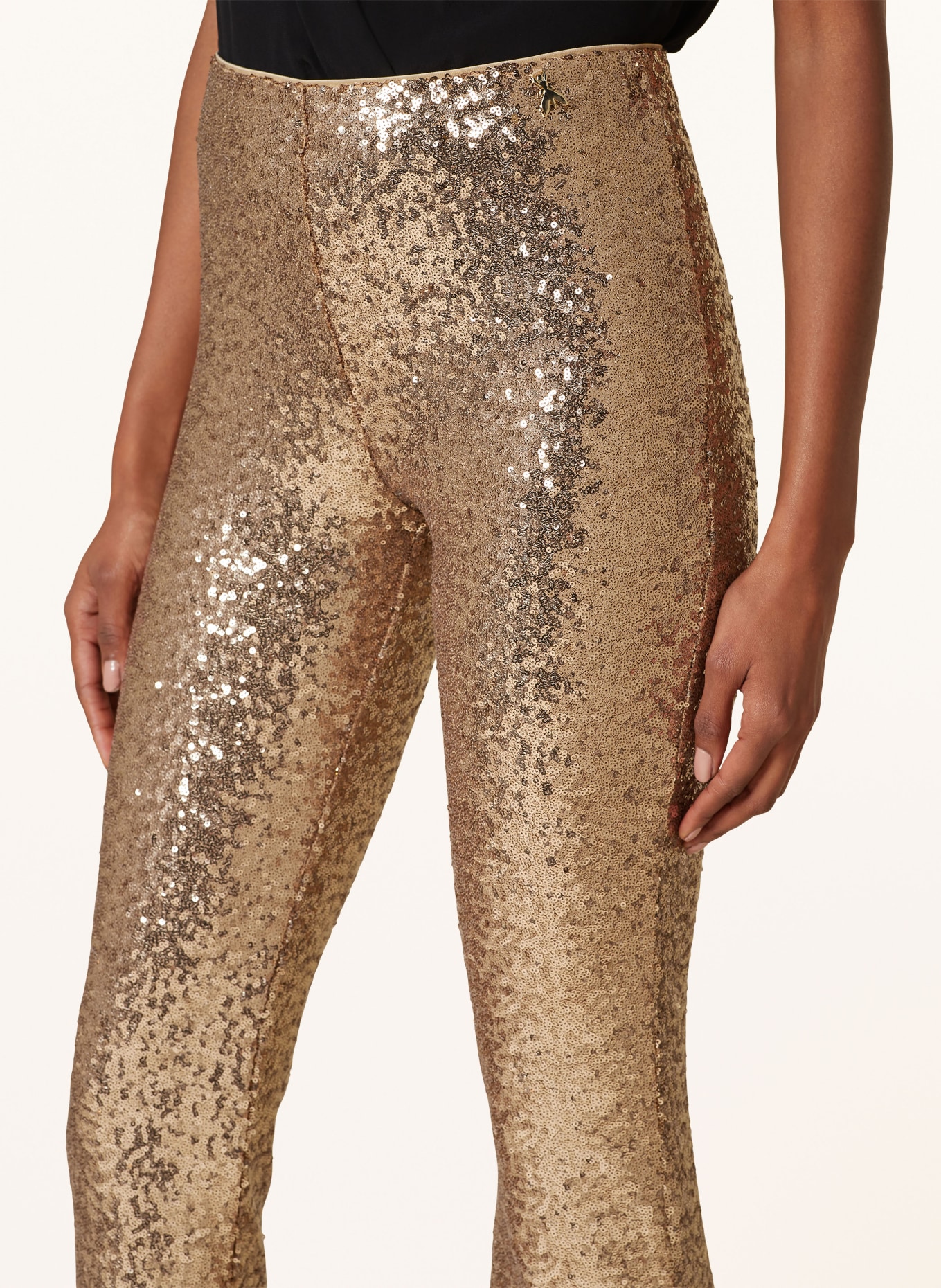PATRIZIA PEPE Wide leg trousers with sequins, Color: GOLD (Image 5)