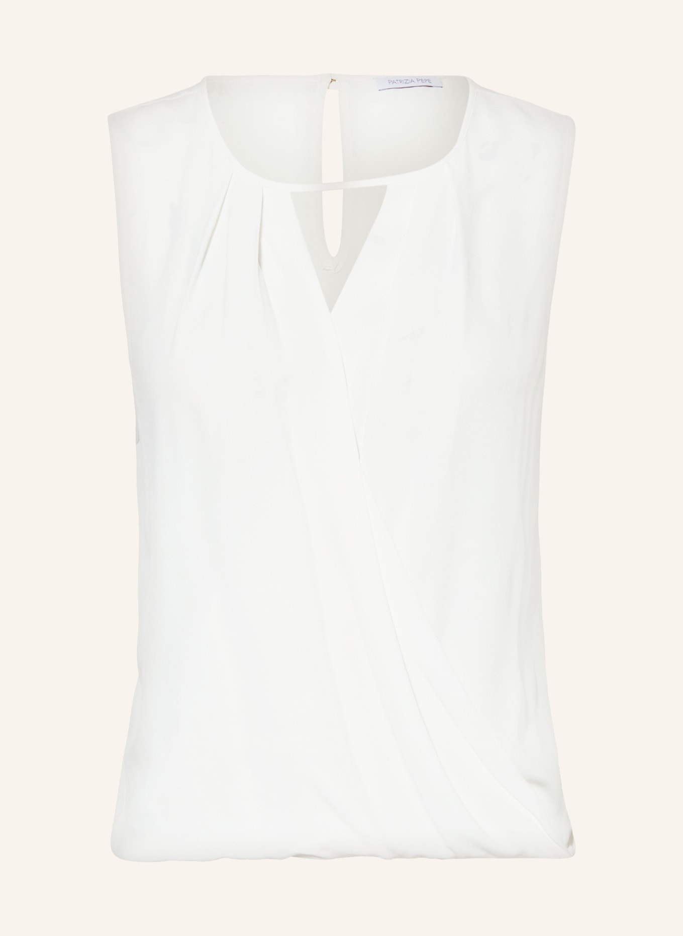 PATRIZIA PEPE Blouse top in wrap look, Color: WHITE (Image 1)