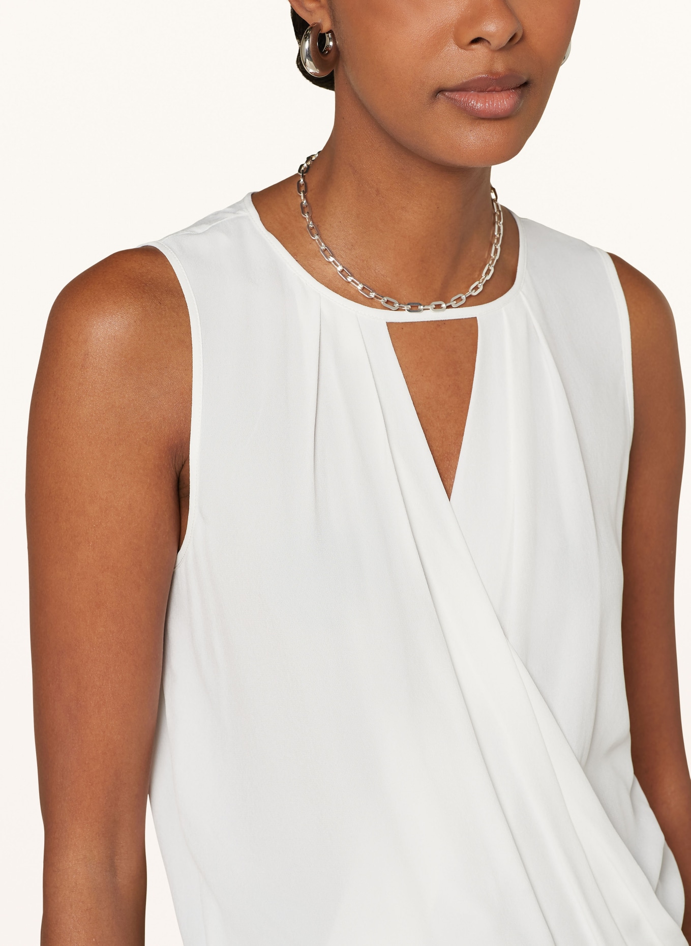PATRIZIA PEPE Blouse top in wrap look, Color: WHITE (Image 4)