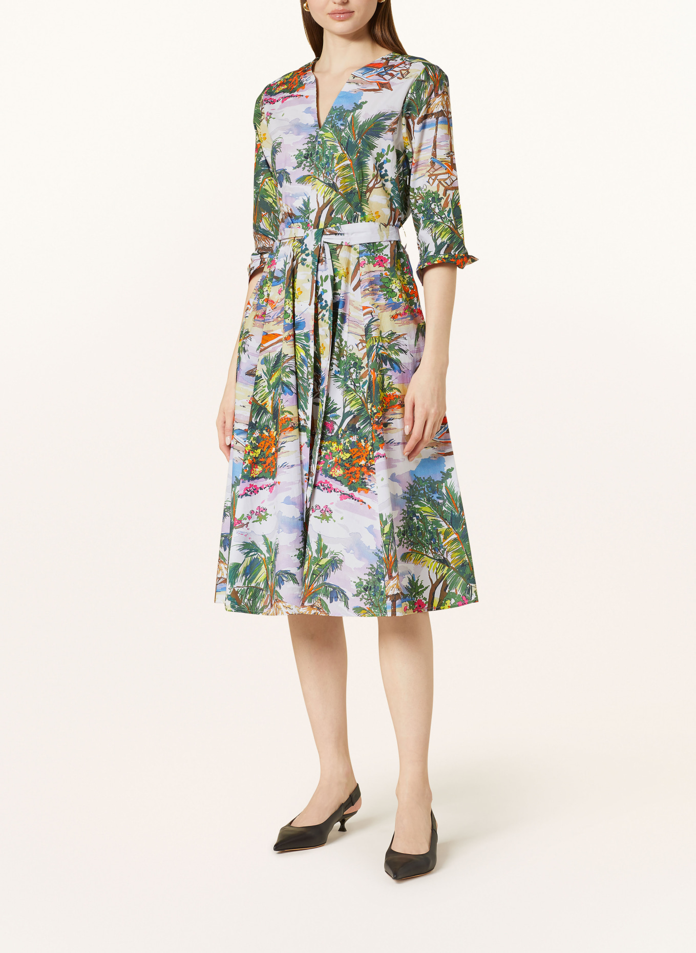 ANGOOR Kleid mit 3/4-Arm, Farbe: GRÜN/ WEISS (Bild 2)