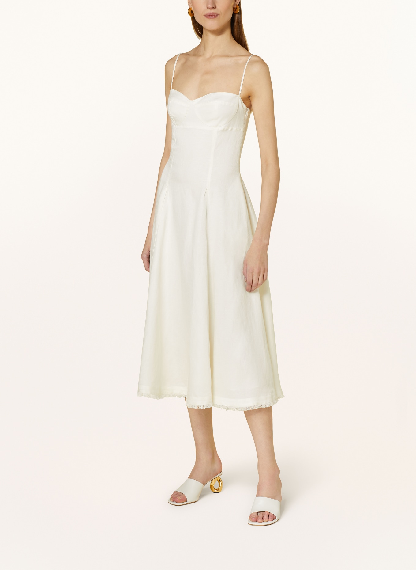 SIMKHAI Kleid ANALISE mit Leinen, Farbe: WEISS (Bild 2)