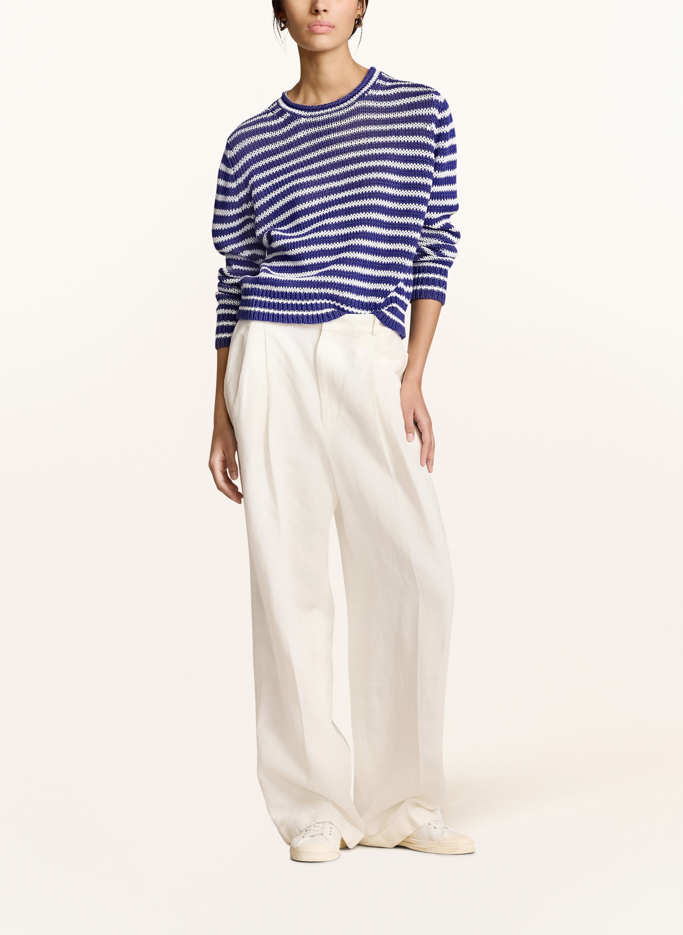 POLO RALPH LAUREN Sweater: BLUE/ WHITE