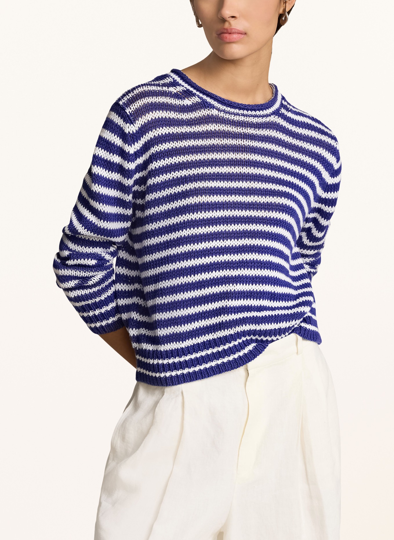 POLO RALPH LAUREN Sweater: BLUE/ WHITE
