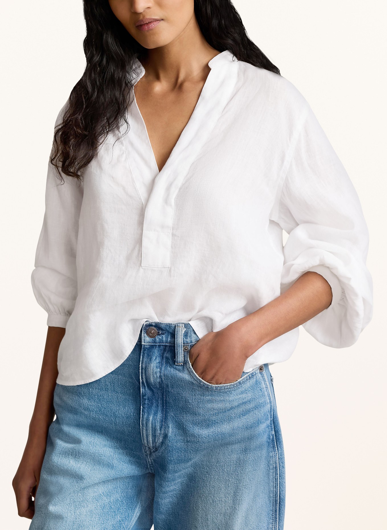 POLO RALPH LAUREN Shirt blouse made of linen, Color: WHITE (Image 2)
