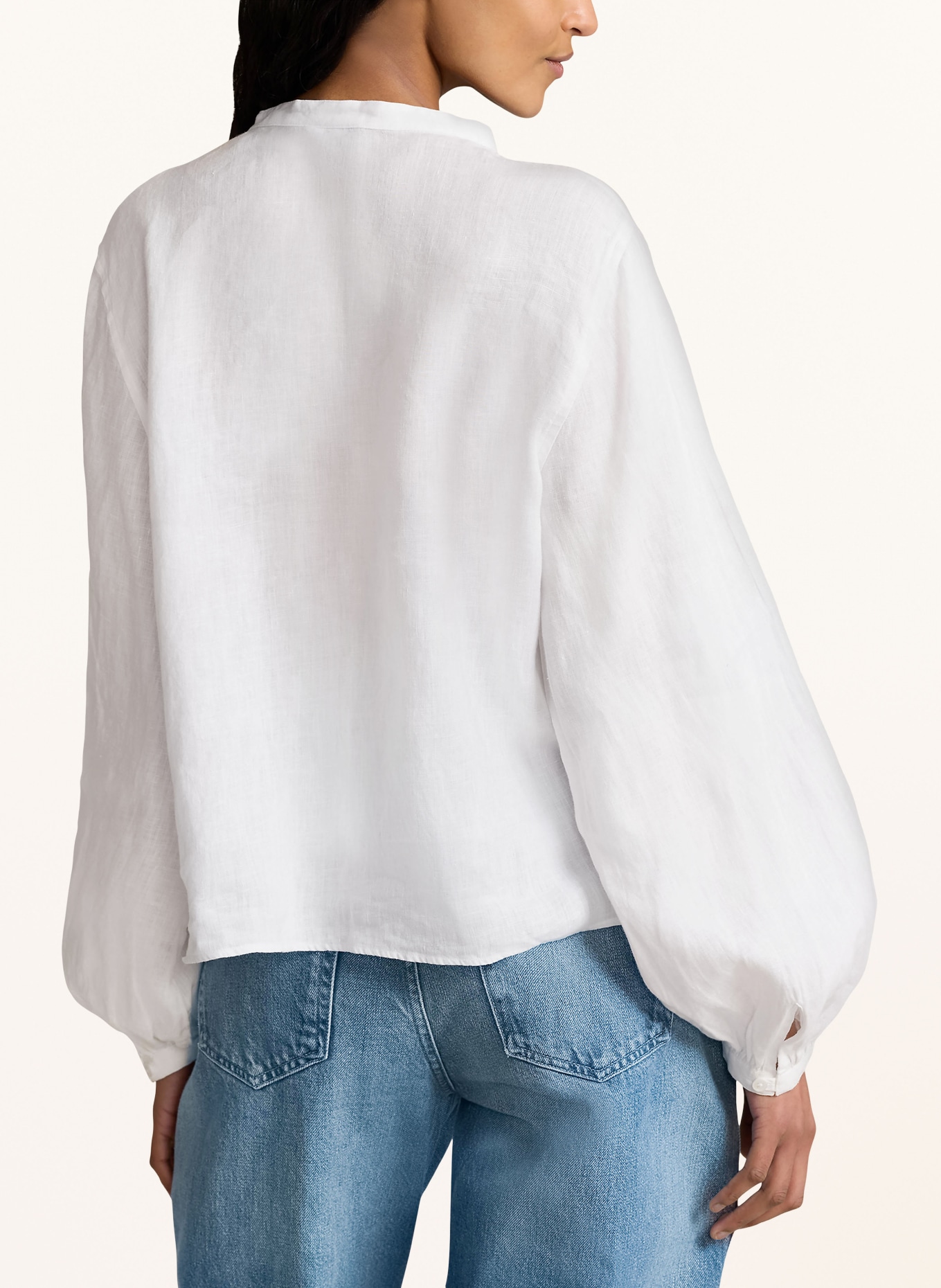 POLO RALPH LAUREN Shirt blouse made of linen, Color: WHITE (Image 3)