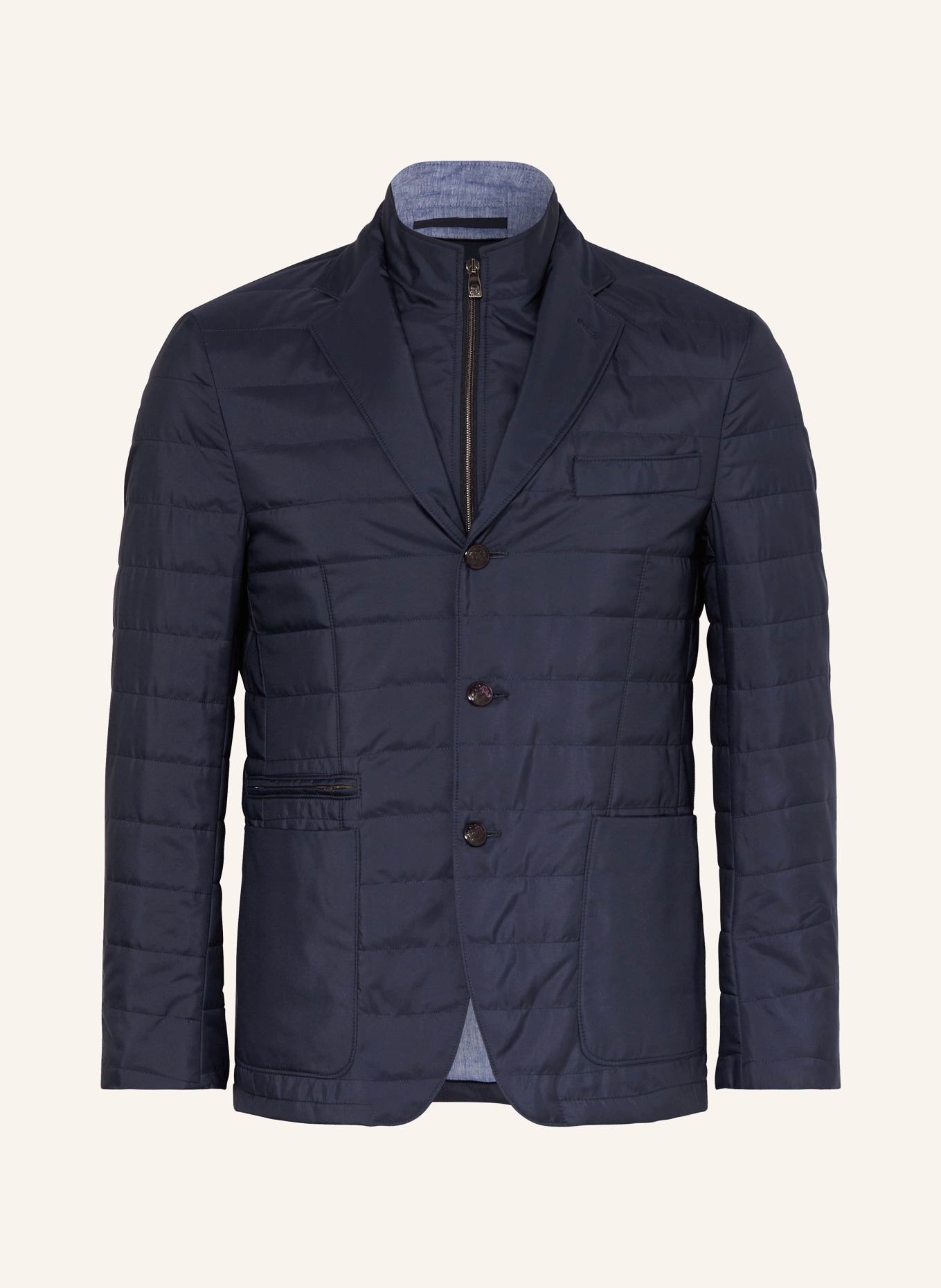 CORNELIANI Quilted jacket with removable trim, Color: DARK BLUE (Image 1)