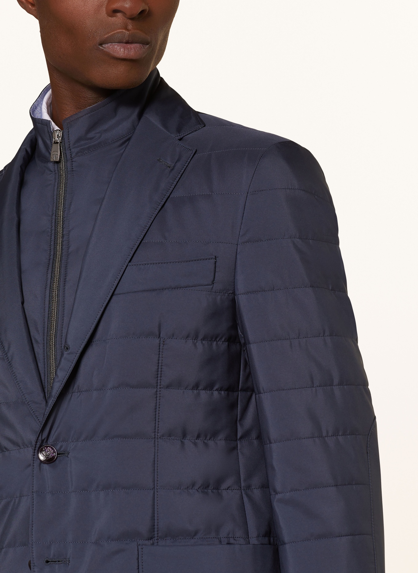 CORNELIANI Quilted jacket with removable trim, Color: DARK BLUE (Image 4)