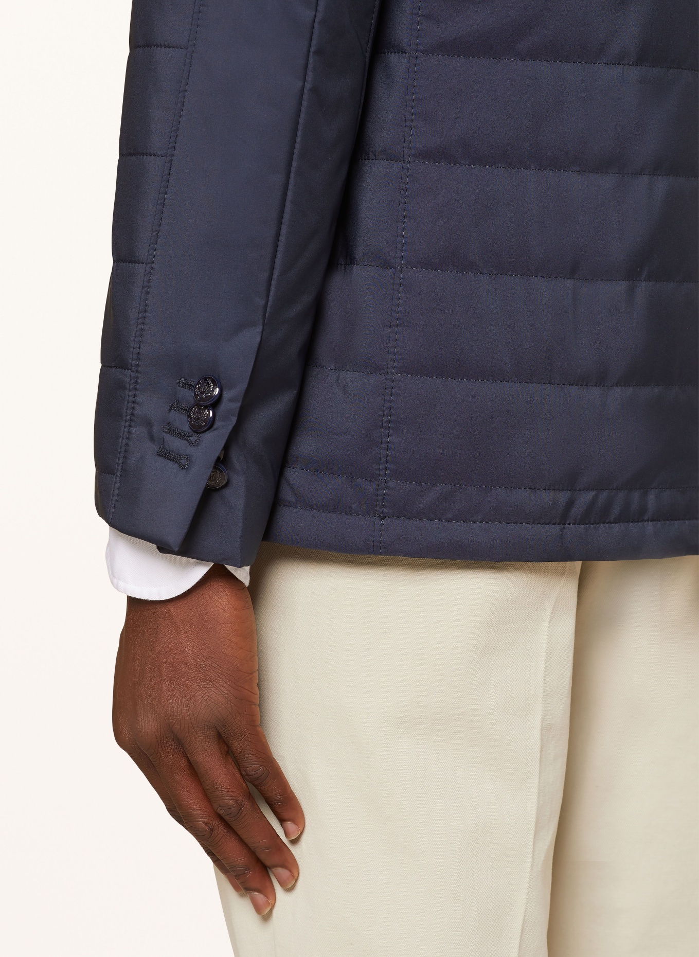 CORNELIANI Quilted jacket with removable trim, Color: DARK BLUE (Image 6)