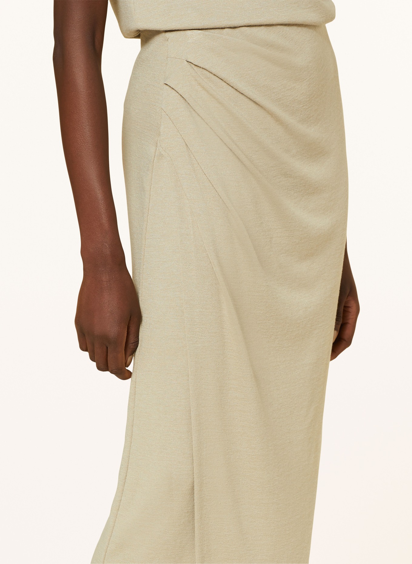 VINCE Knit skirt made of linen, Color: LIGHT YELLOW (Image 4)