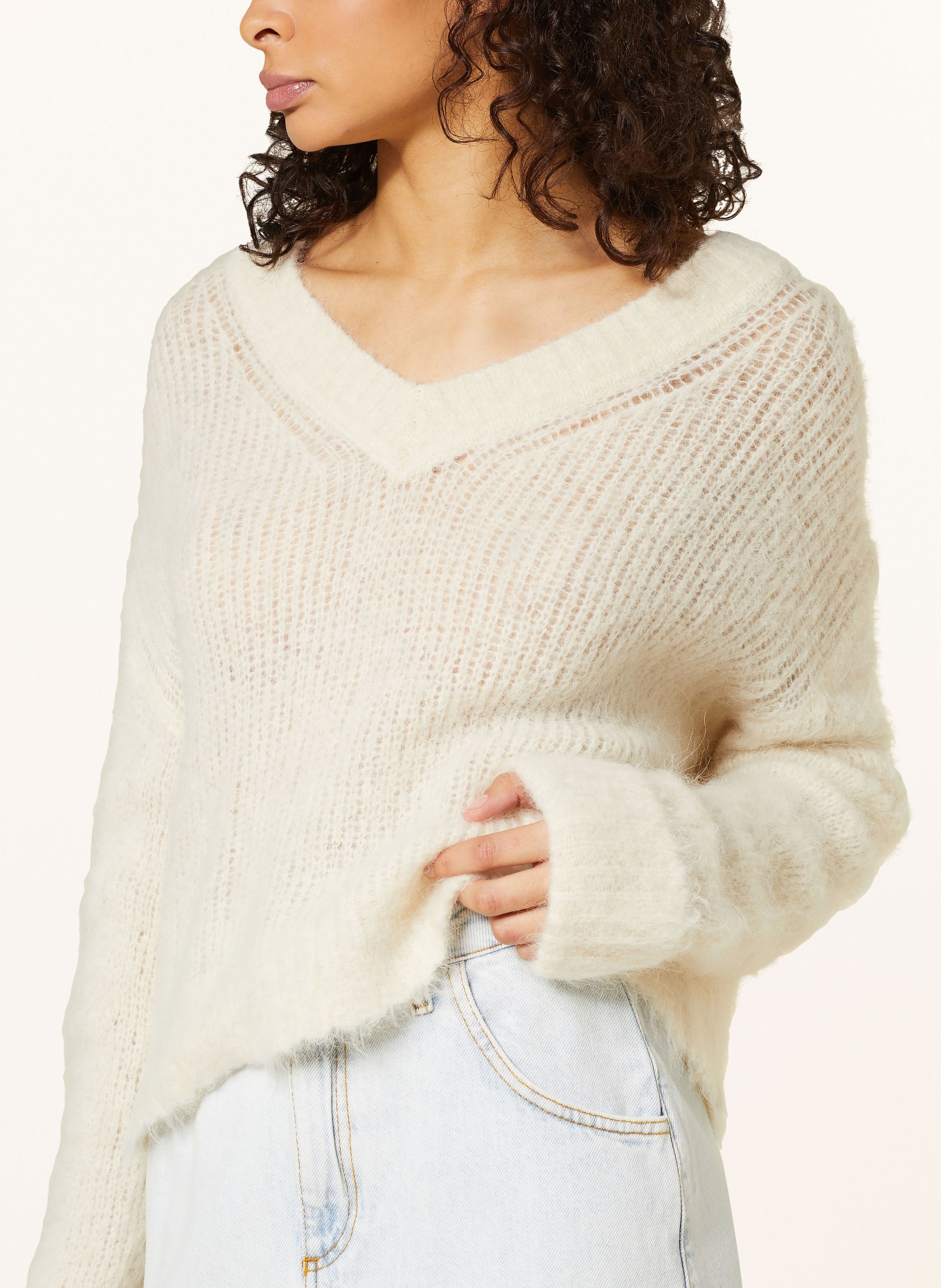American Vintage Sweter z alpaki BYMI, Kolor: BIAŁY (Obrazek 4)