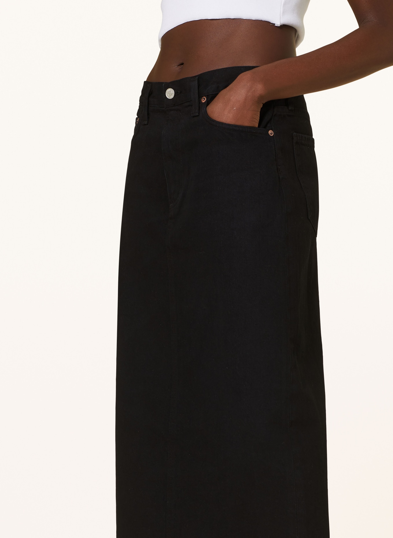 AGOLDE Denim skirt DELLA, Color: BLACK (Image 4)