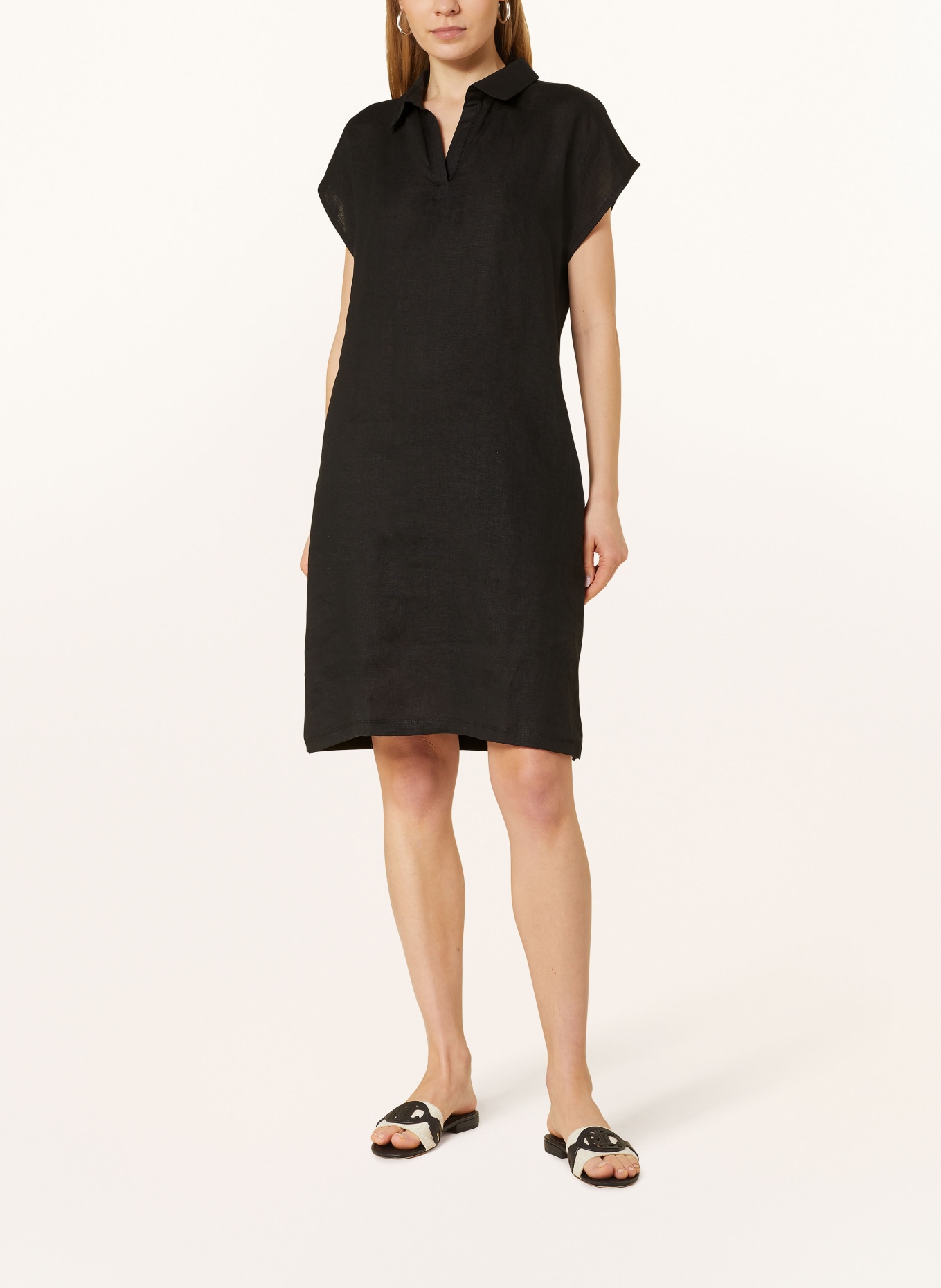 darling harbour Polo dress in mixed materials, Color: BLACK (Image 2)