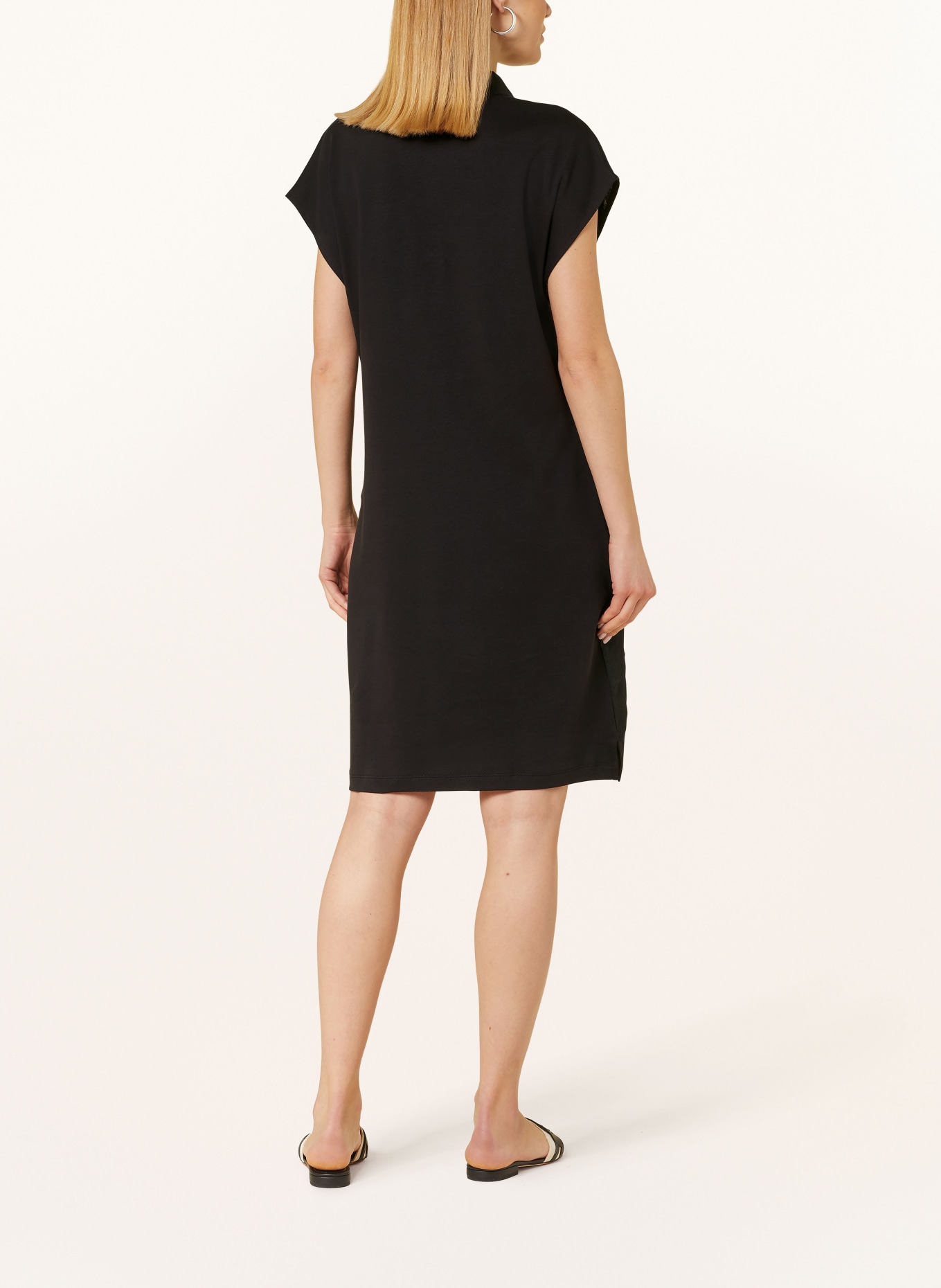 darling harbour Polo dress in mixed materials, Color: BLACK (Image 3)