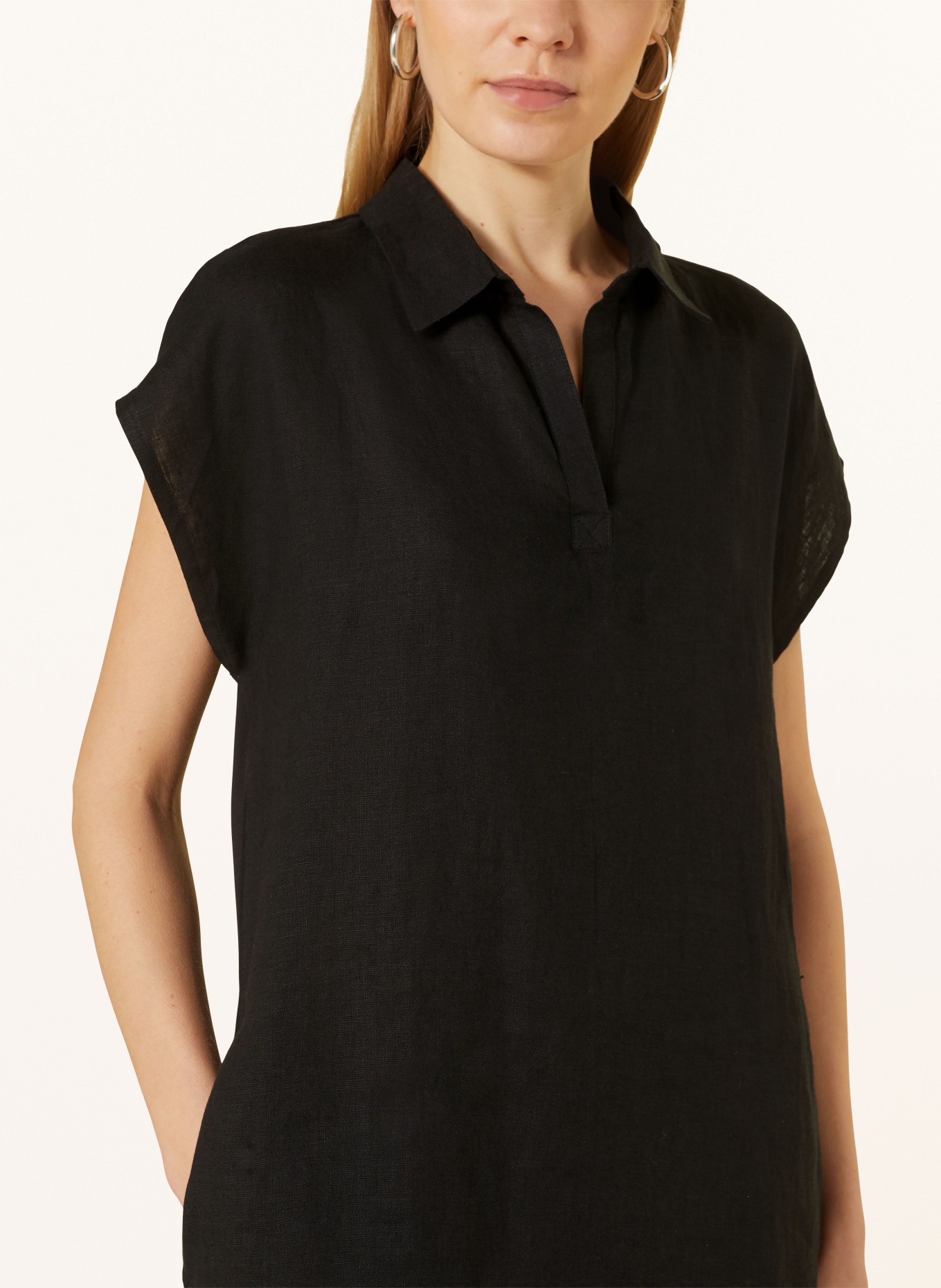 darling harbour Polo dress in mixed materials, Color: BLACK (Image 4)