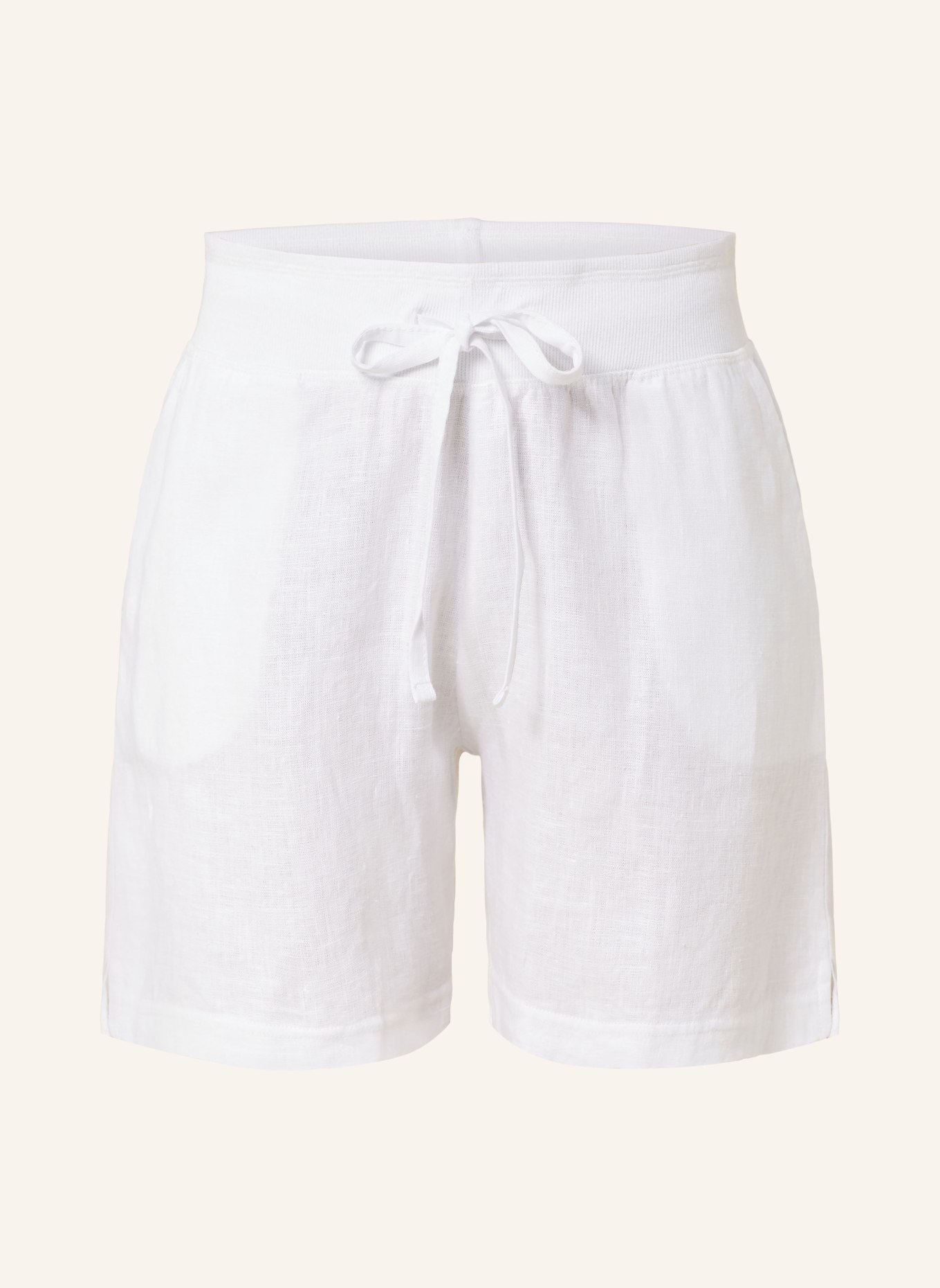 darling harbour Linen shorts, Color: WHITE (Image 1)