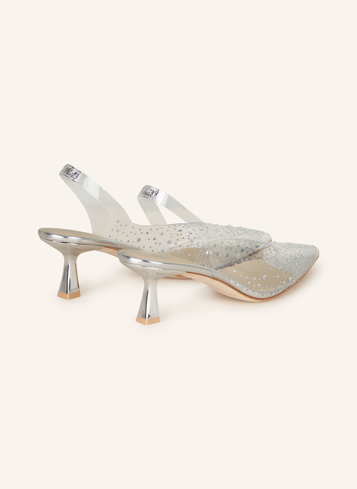 RIANI Slingback pumps with decorative gems, Color: SILVER (Image 2)