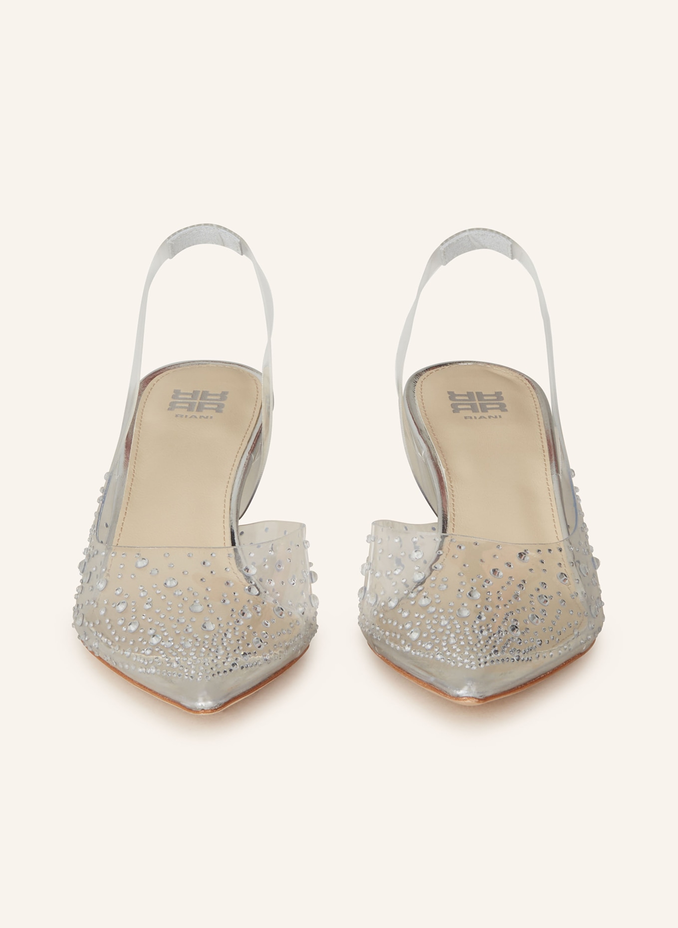 RIANI Slingback pumps with decorative gems, Color: SILVER (Image 3)