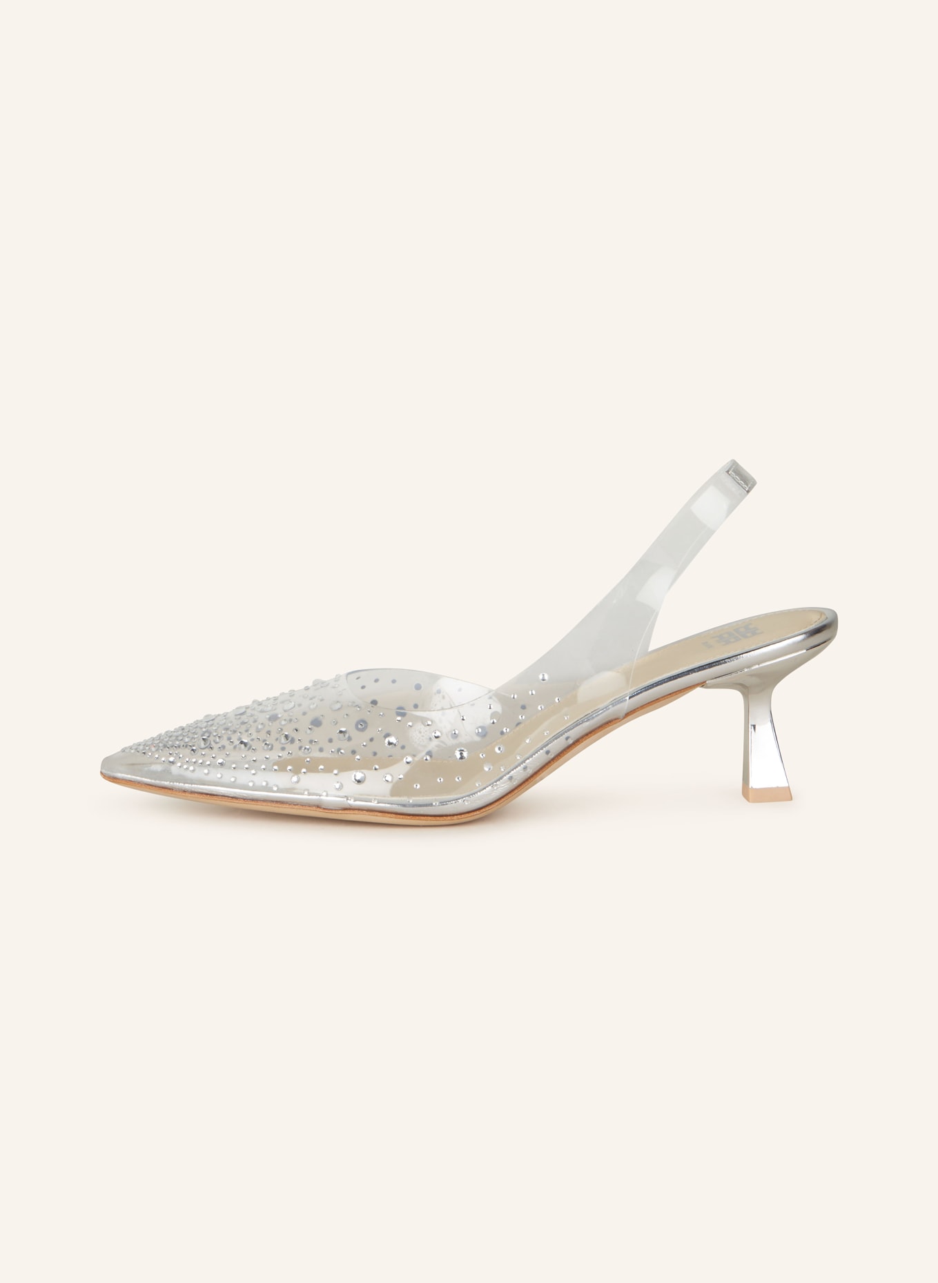 RIANI Slingback pumps with decorative gems, Color: SILVER (Image 4)