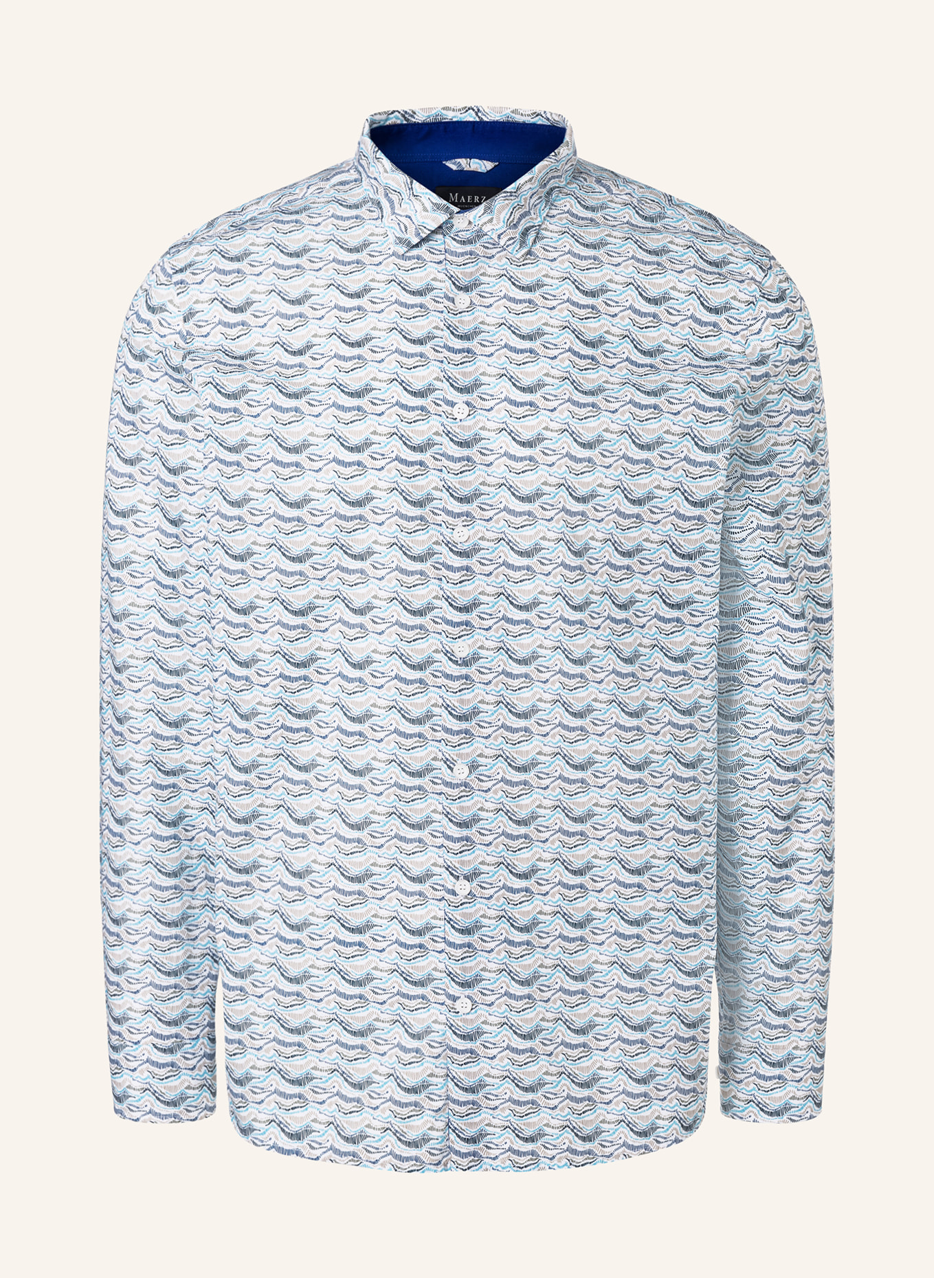 MAERZ MUENCHEN Shirt modern fit, Color: DARK BLUE/ TURQUOISE/ BEIGE (Image 1)