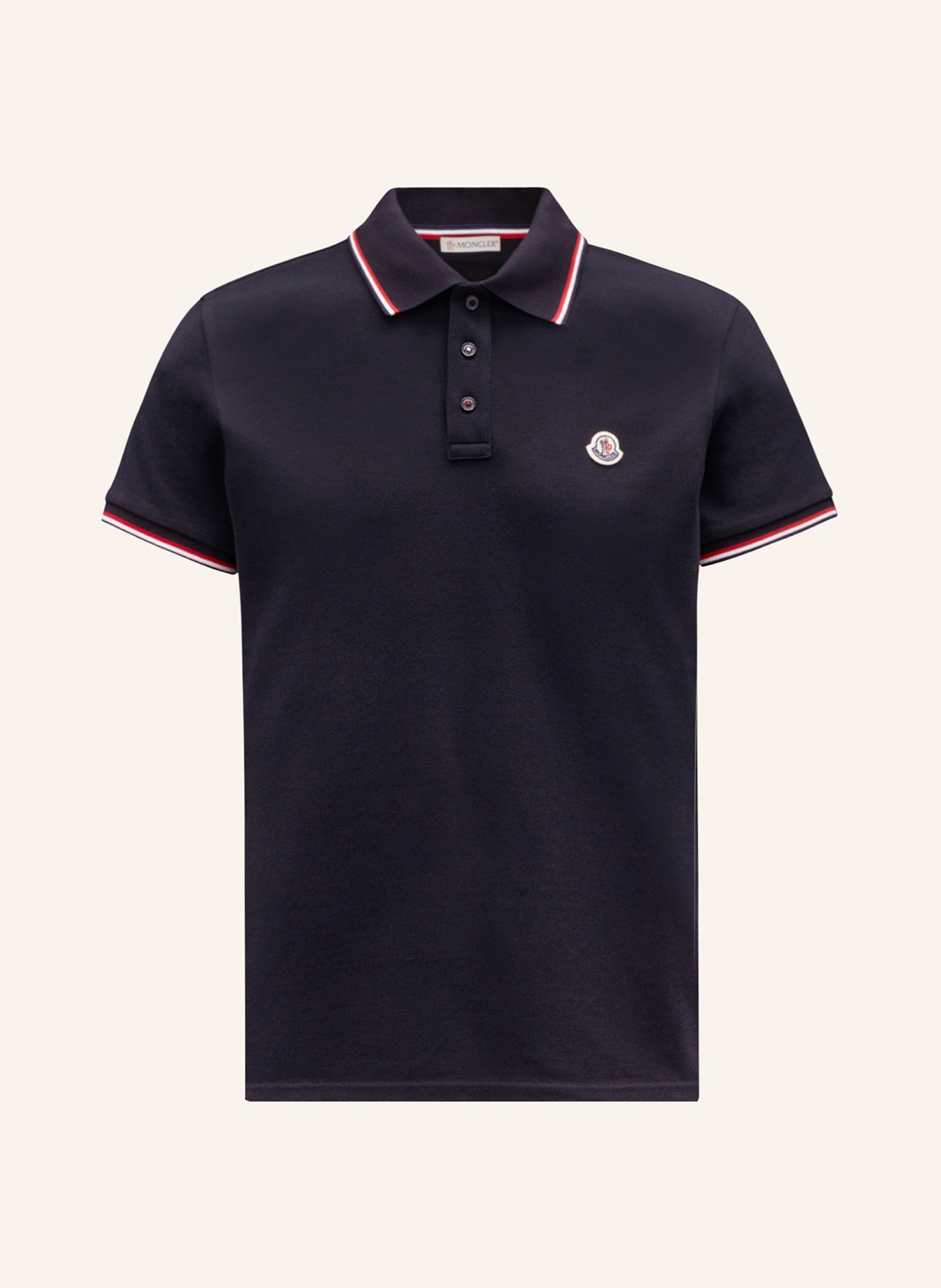 MONCLER Piqué polo shirt, Color: DARK BLUE/ RED/ WHITE (Image 1)